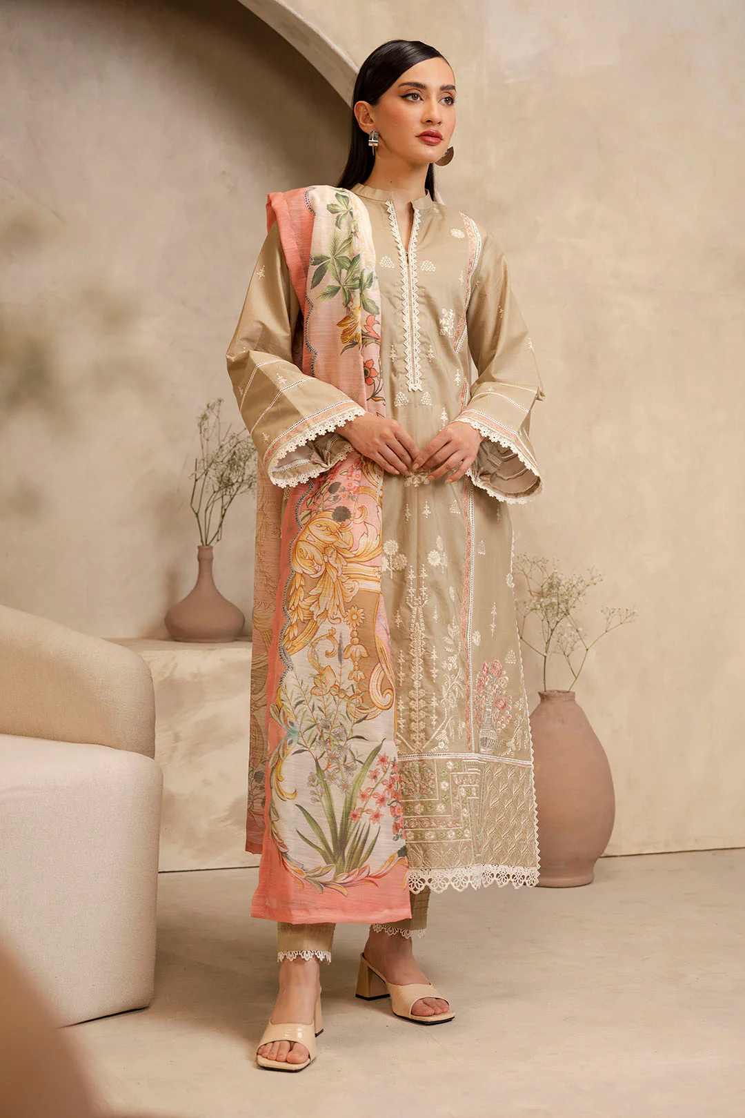 Embroidered Shirt Shalwar Dupatta - 0072 - Image 2