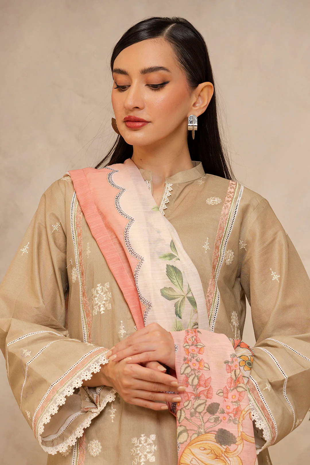 Embroidered Shirt Shalwar Dupatta - 0072 - Image 3