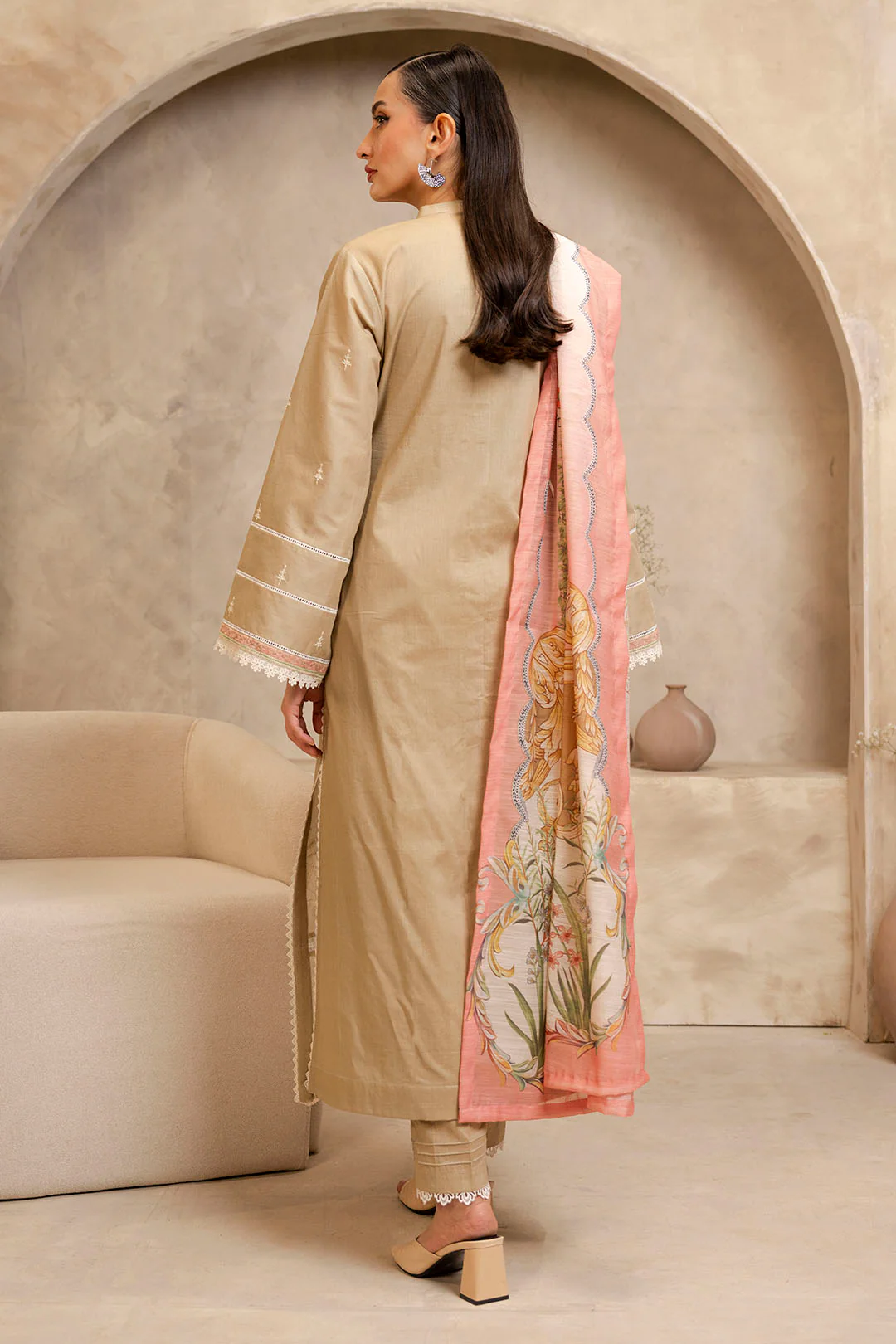 Embroidered Shirt Shalwar Dupatta - 0072 - Image 5