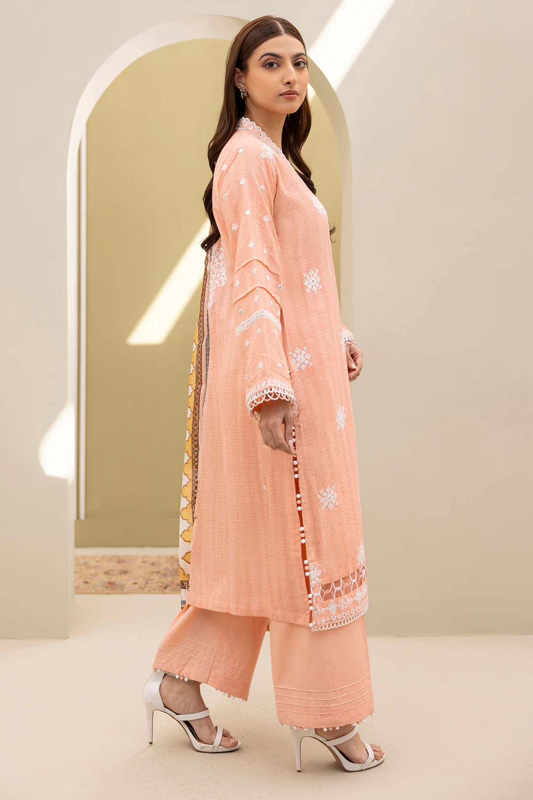Embroidered Shirt Shalwar Dupatta - 0074 - Image 6