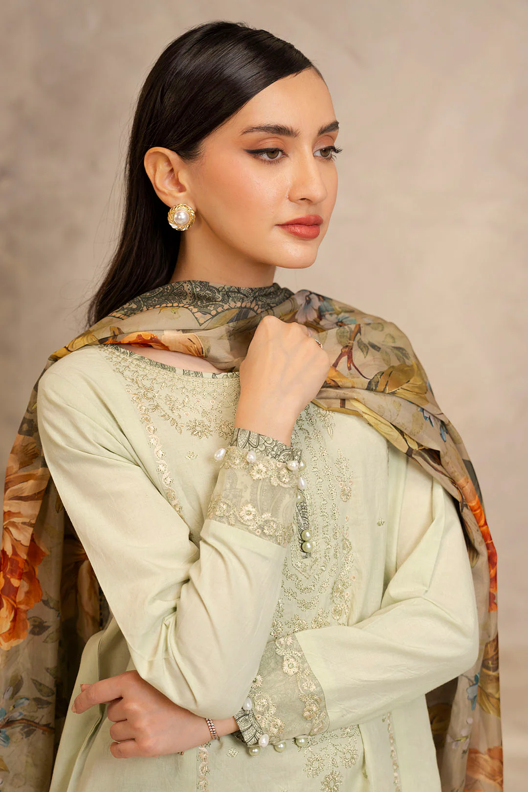 Embroidered Shirt Shalwar Dupatta - 0077 - Image 3