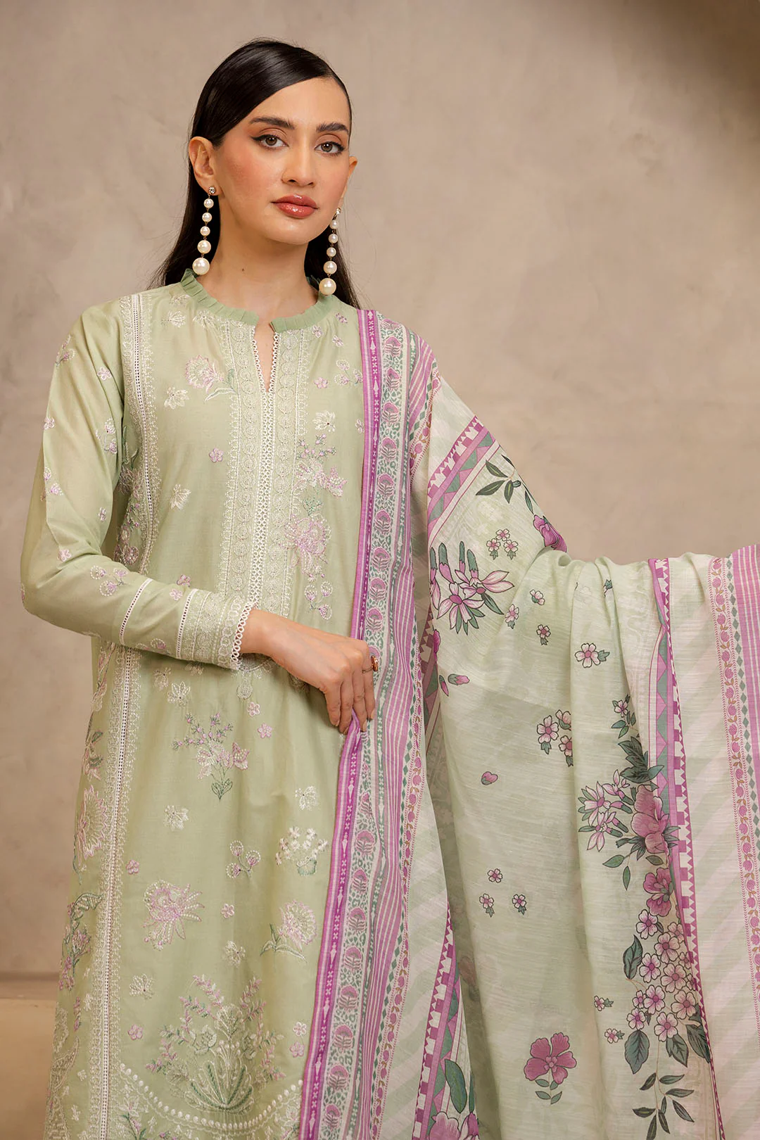 Embroidered Shirt Shalwar Dupatta - 0078 - Image 5