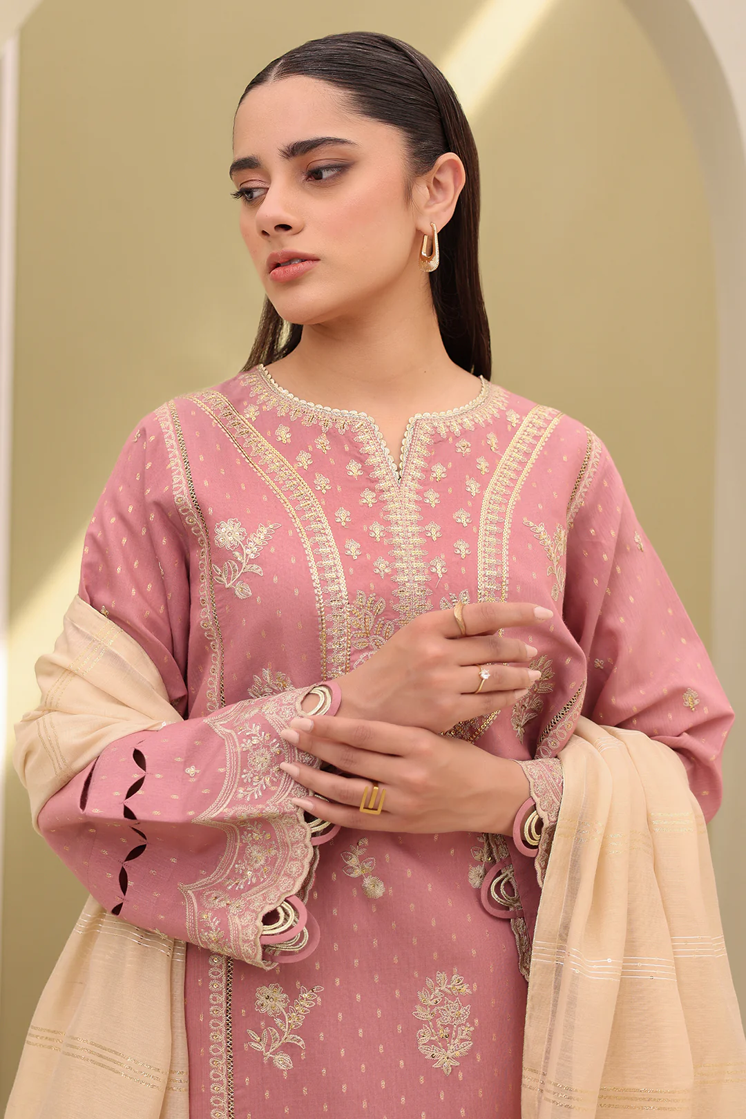 Embroidered Shirt Shalwar Dupatta - 0080 - Image 5