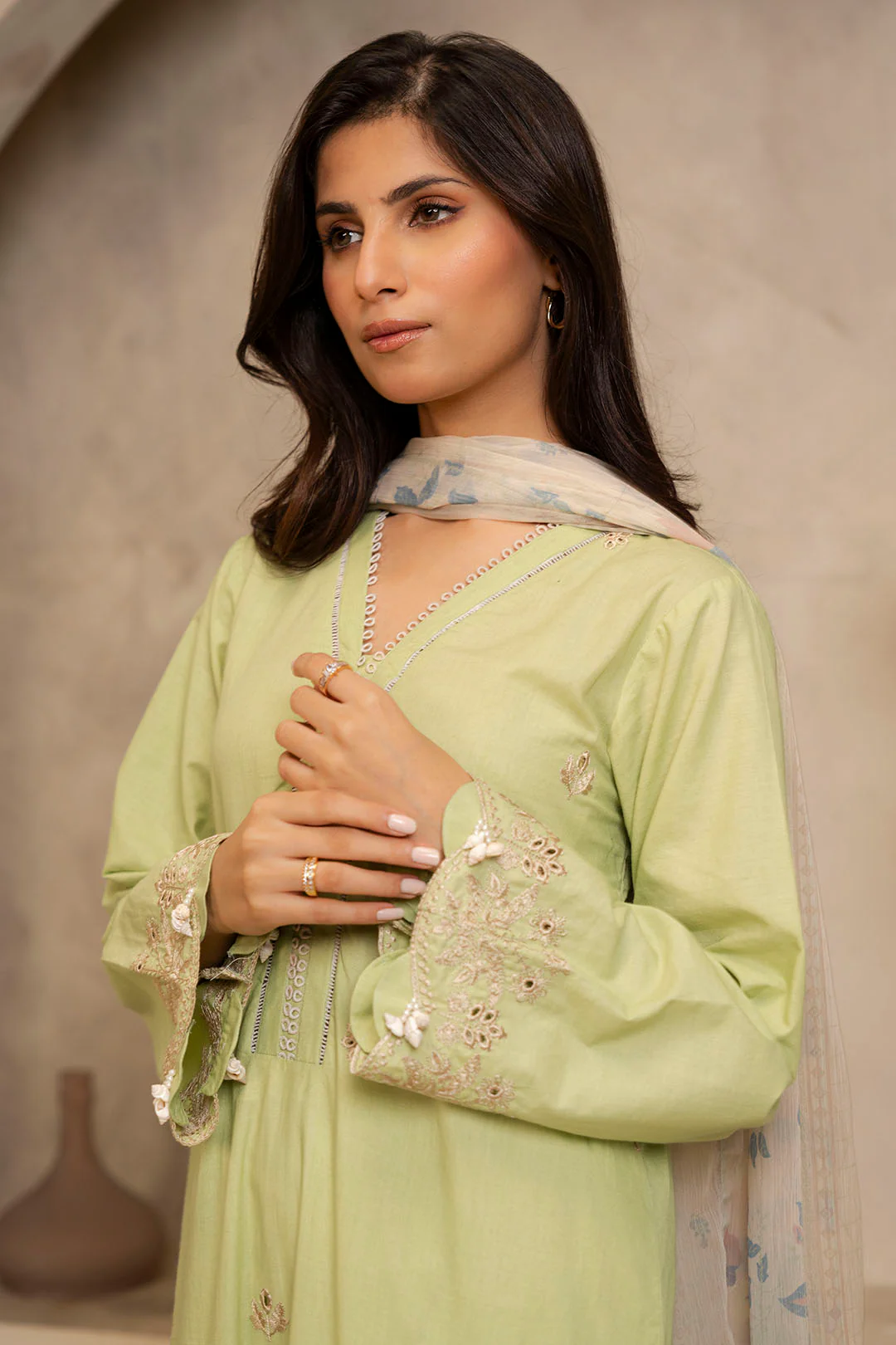 Embroidered Shirt Shalwar Dupatta - 0141 - Image 2