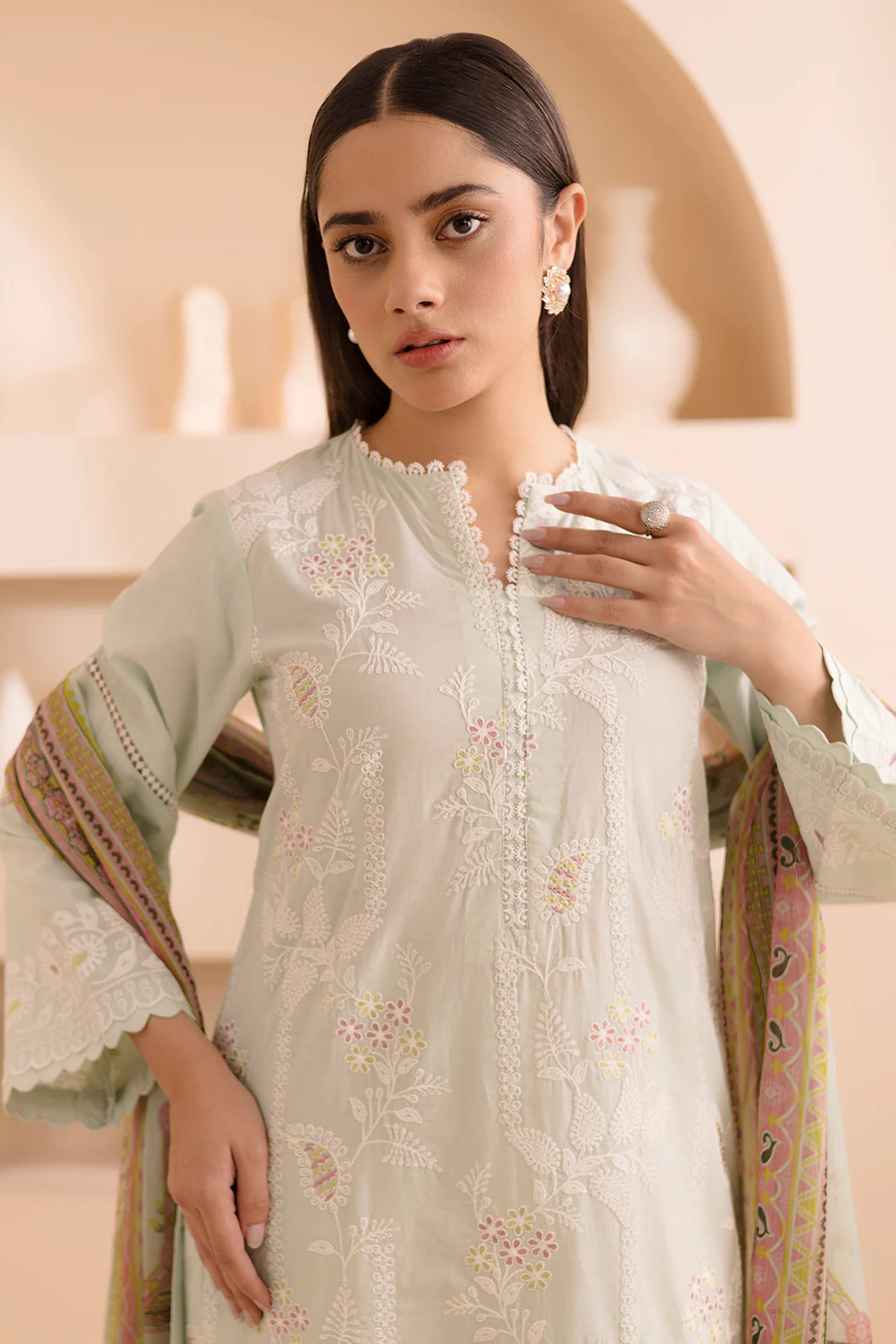 Embroidered Shirt Shalwar Dupatta - 0143 - Image 3