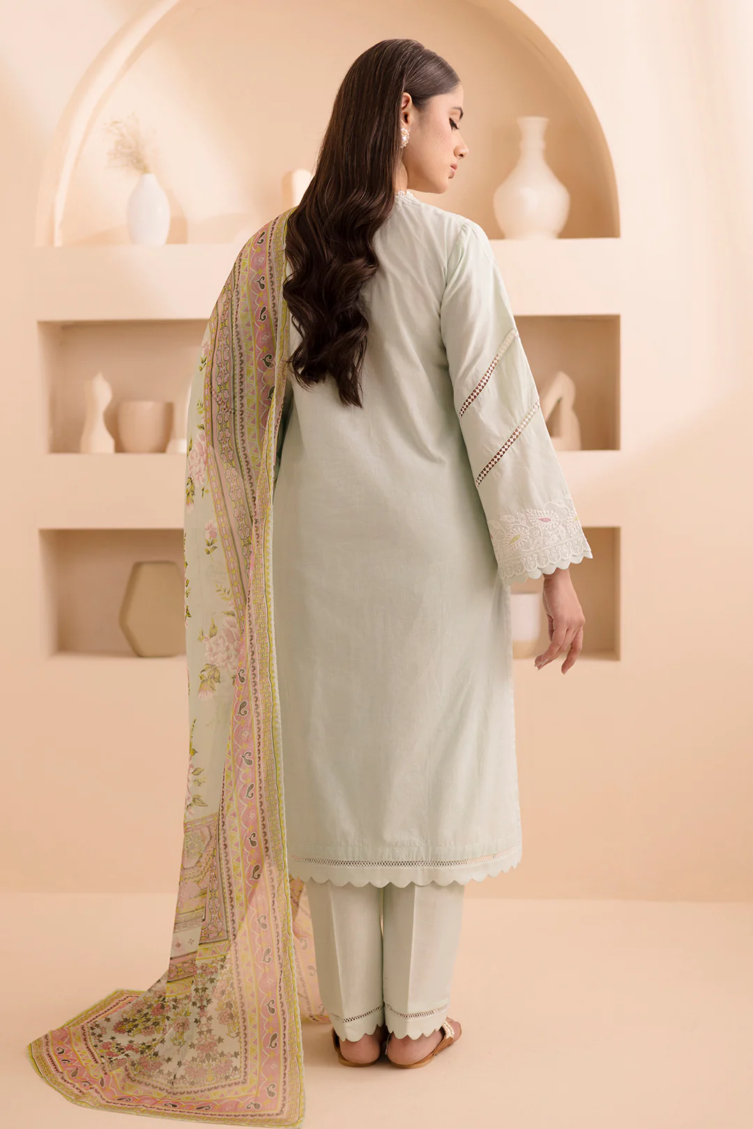 Embroidered Shirt Shalwar Dupatta - 0143 - Image 7