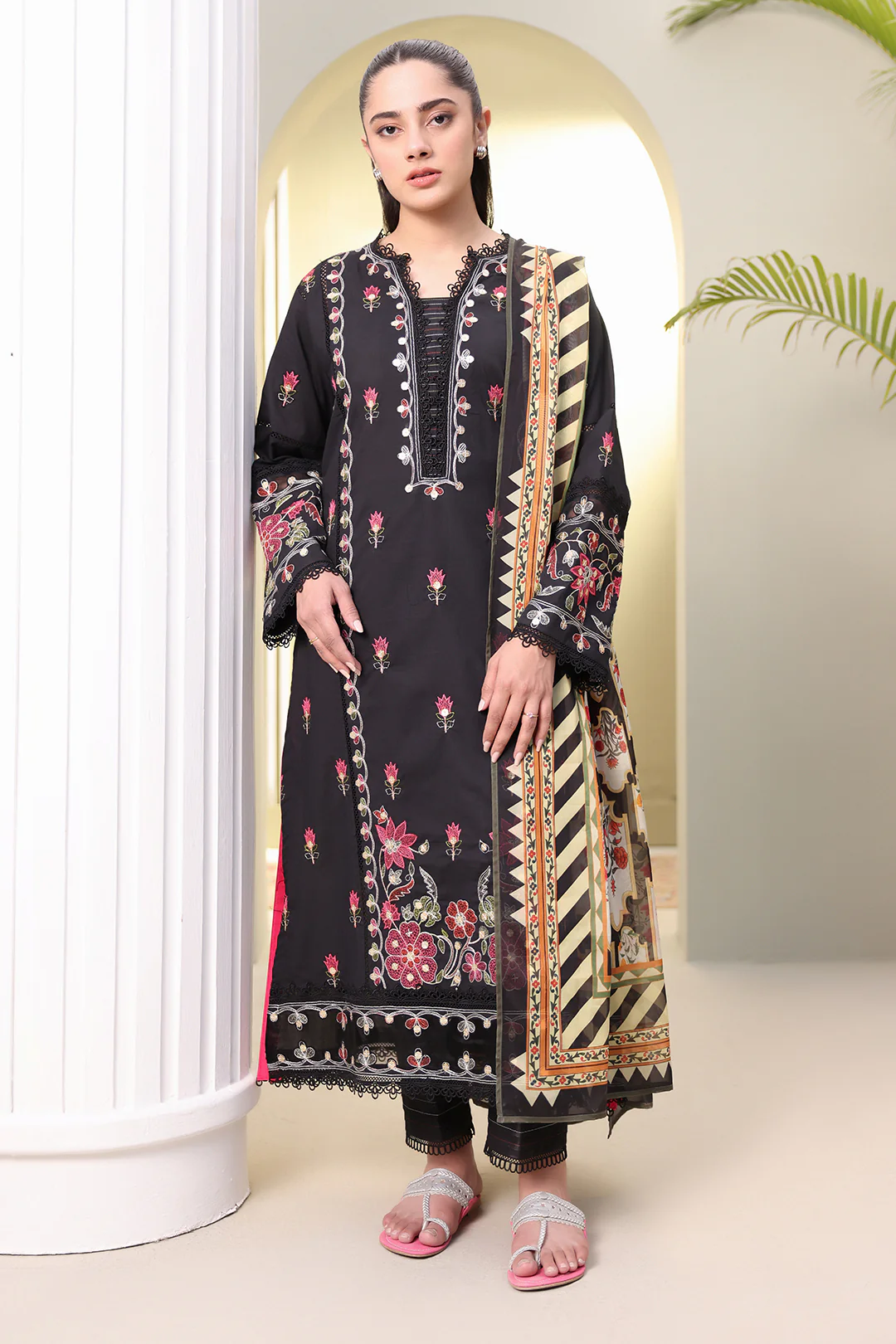 Embroidered Shirt Shalwar Dupatta - 0148 - Image 2