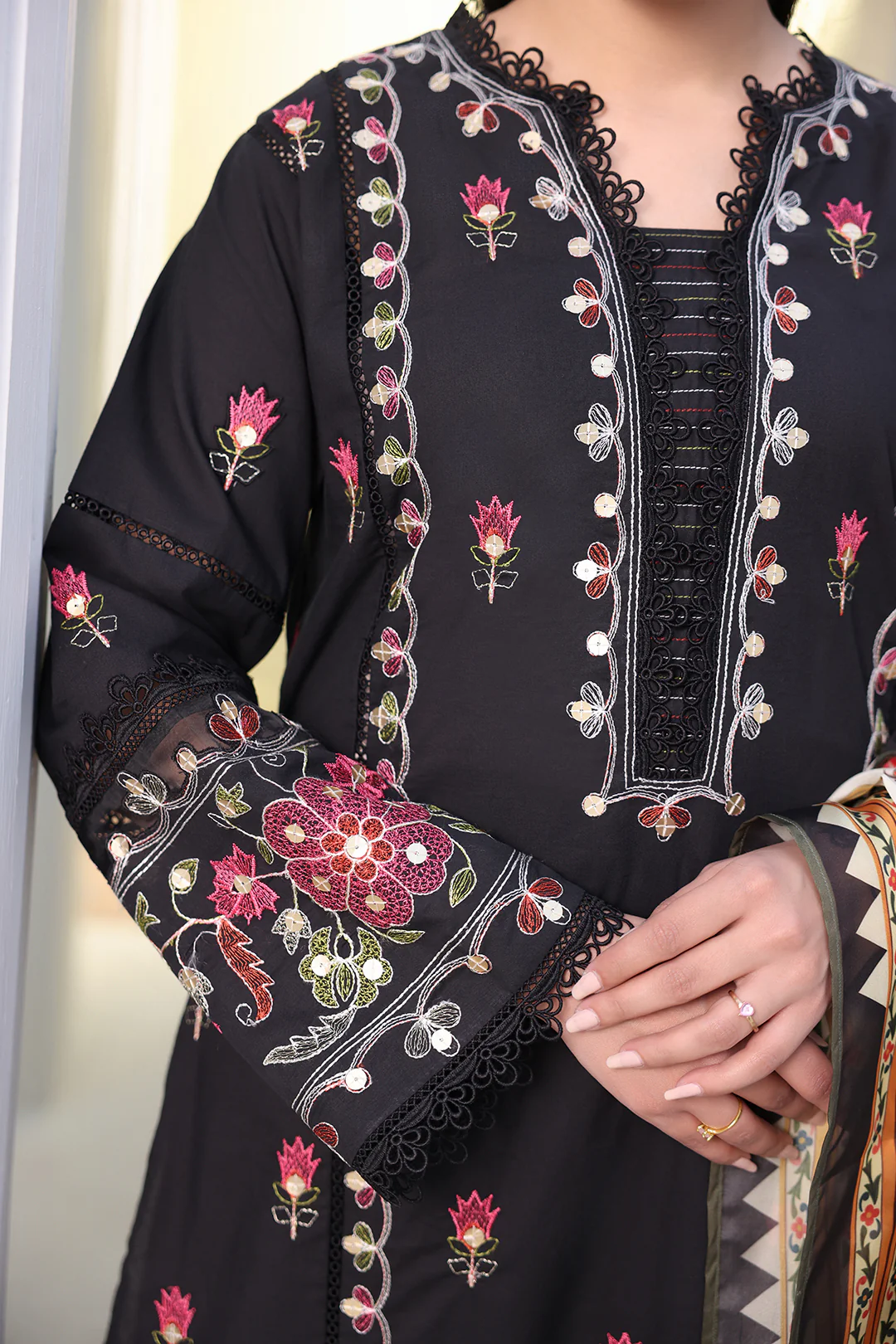 Embroidered Shirt Shalwar Dupatta - 0148 - Image 5