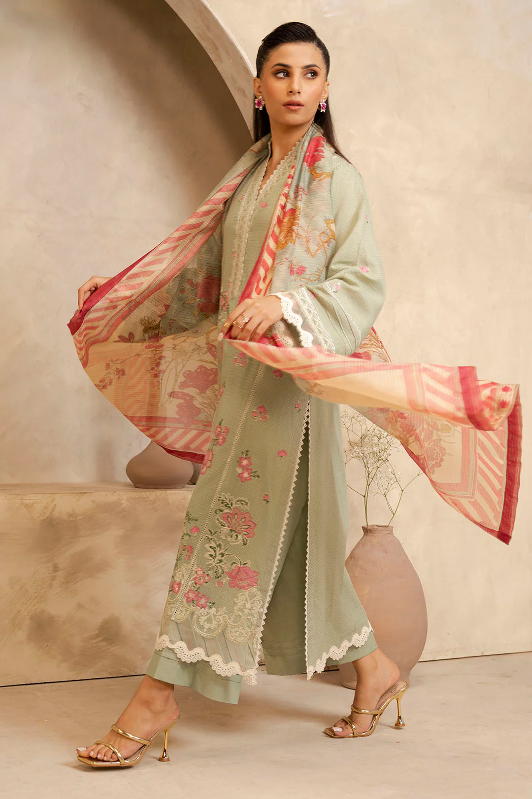 Embroidered Shirt Shalwar Dupatta - 0150 - Image 3