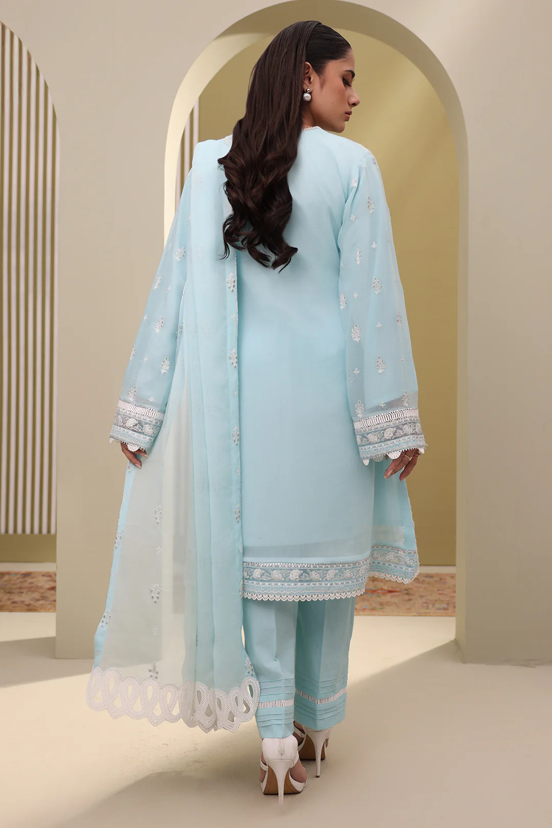 Embroidered Shirt Shalwar Dupatta - 0152 - Image 6