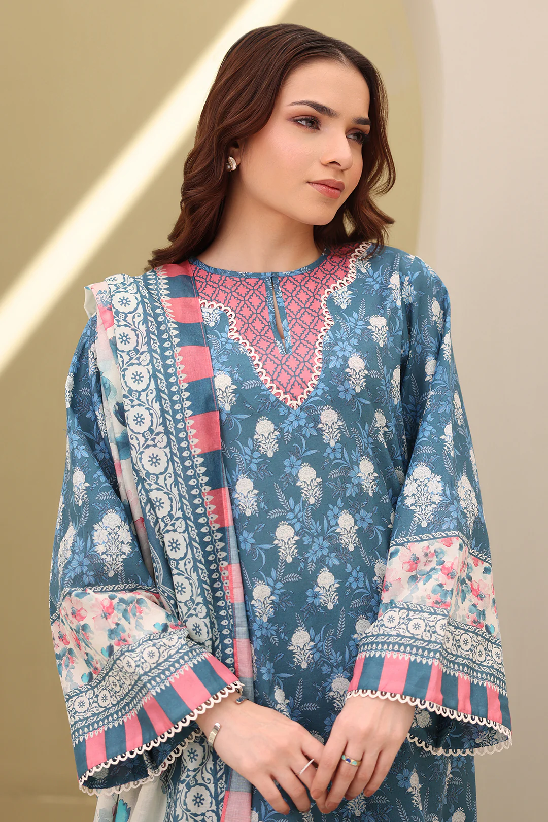 Embroidered Shirt Shalwar Dupatta - 0200 - Image 3