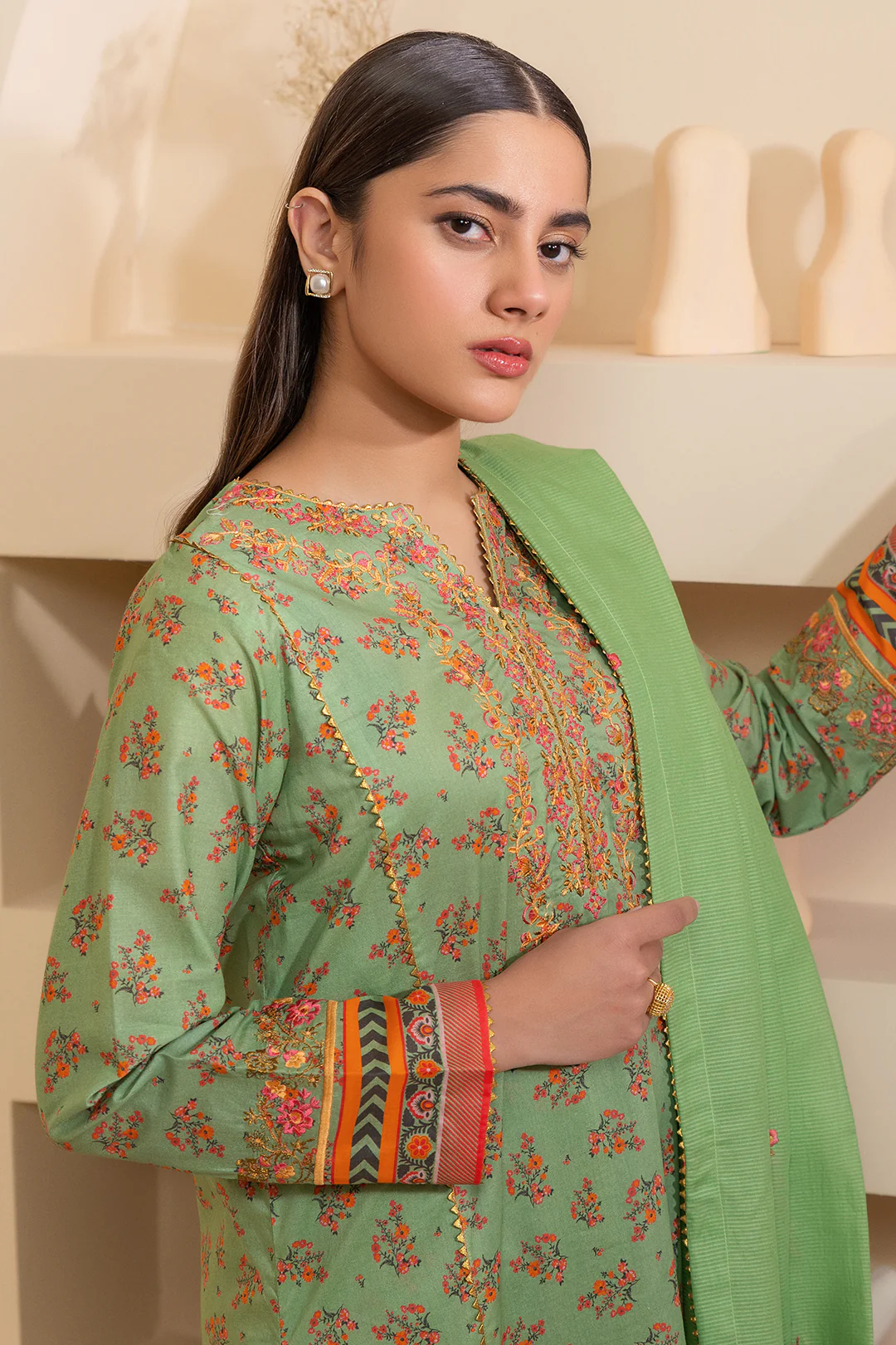 Embroidered Shirt Shalwar Dupatta - 0207 - Image 2