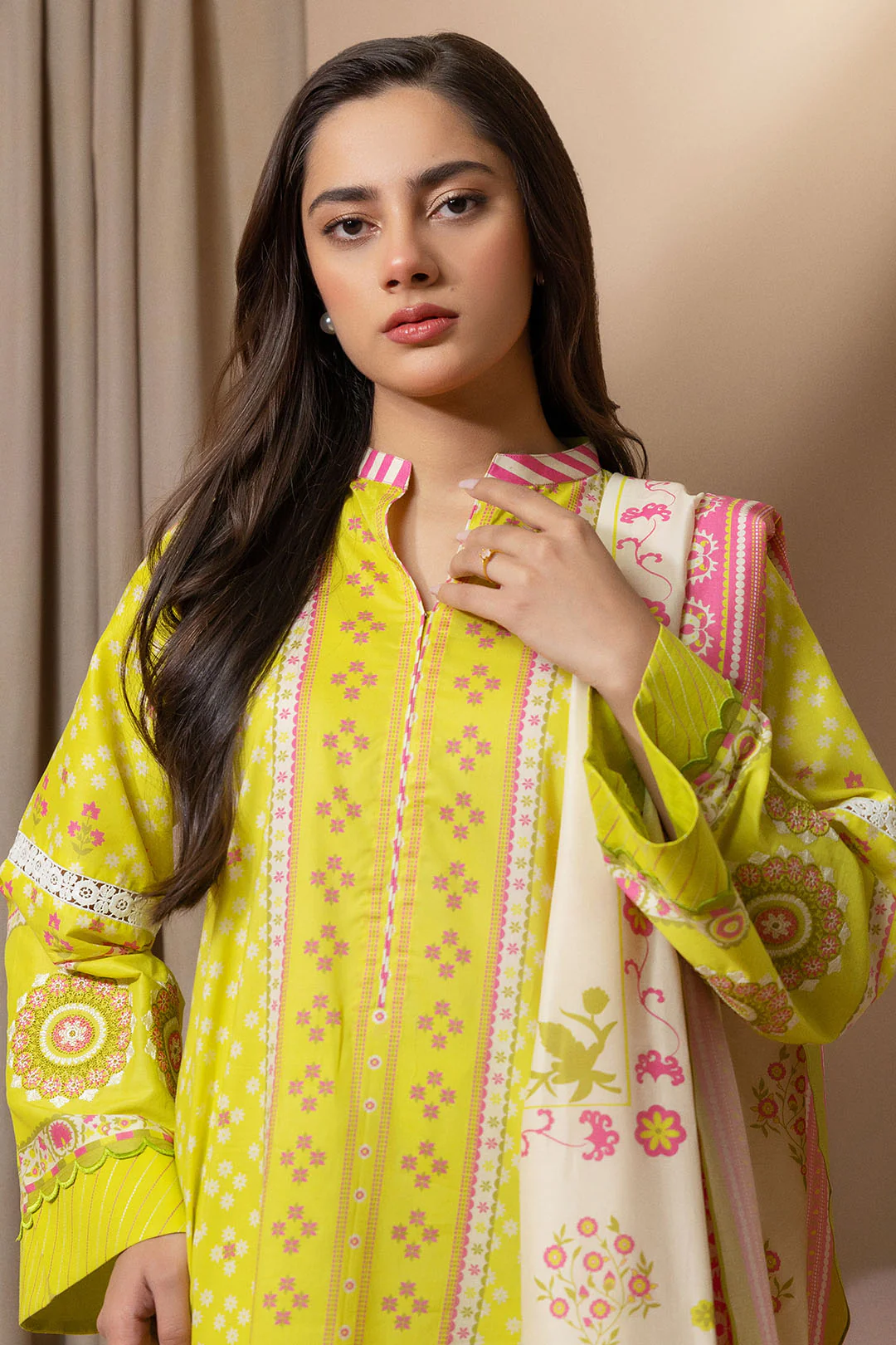 Embroidered Shirt Shalwar Dupatta - 0208 - Image 2