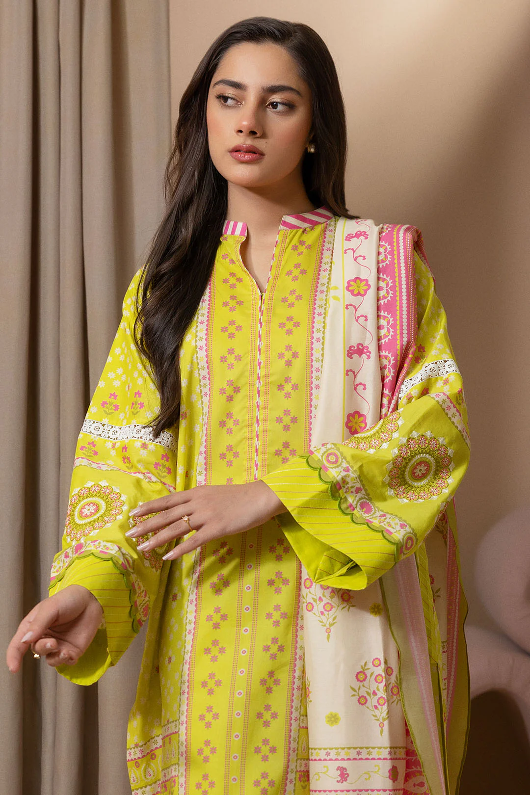 Embroidered Shirt Shalwar Dupatta - 0208 - Image 5