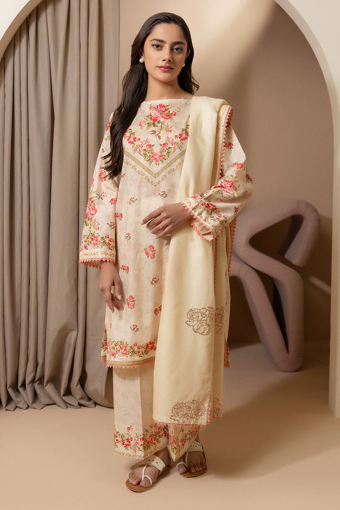 Embroidered Shirt Shalwar Dupatta - 0209