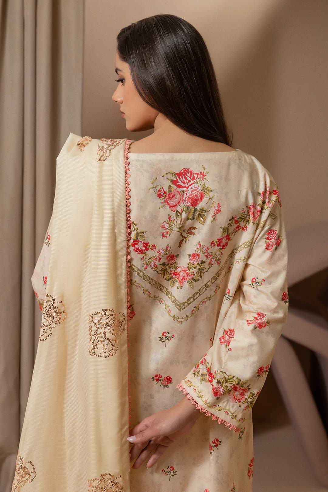 Embroidered Shirt Shalwar Dupatta - 0209 - Image 4
