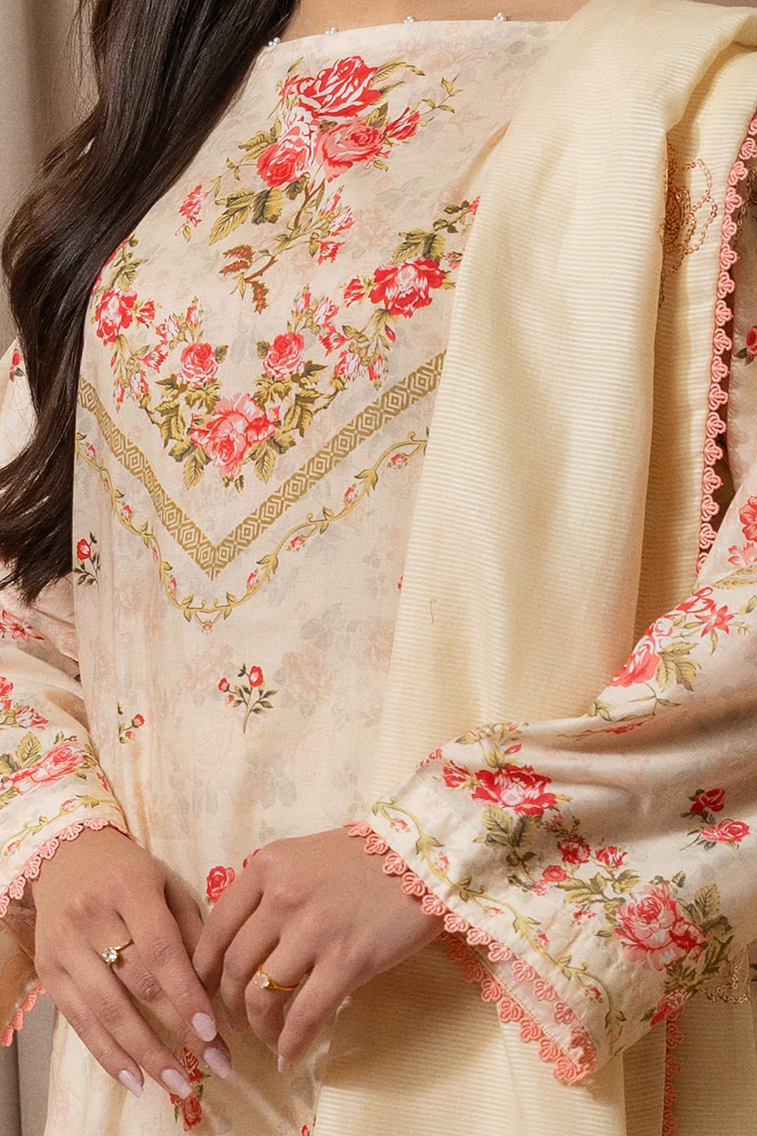Embroidered Shirt Shalwar Dupatta - 0209 - Image 6