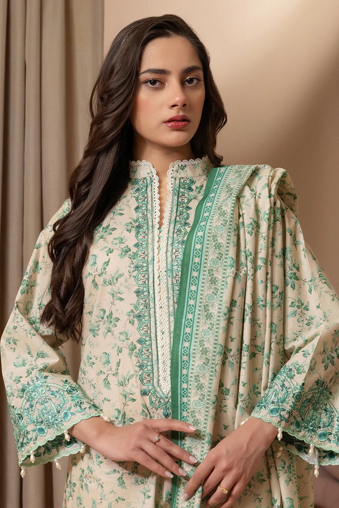 Embroidered Shirt Shalwar Dupatta - 0211 - Image 2