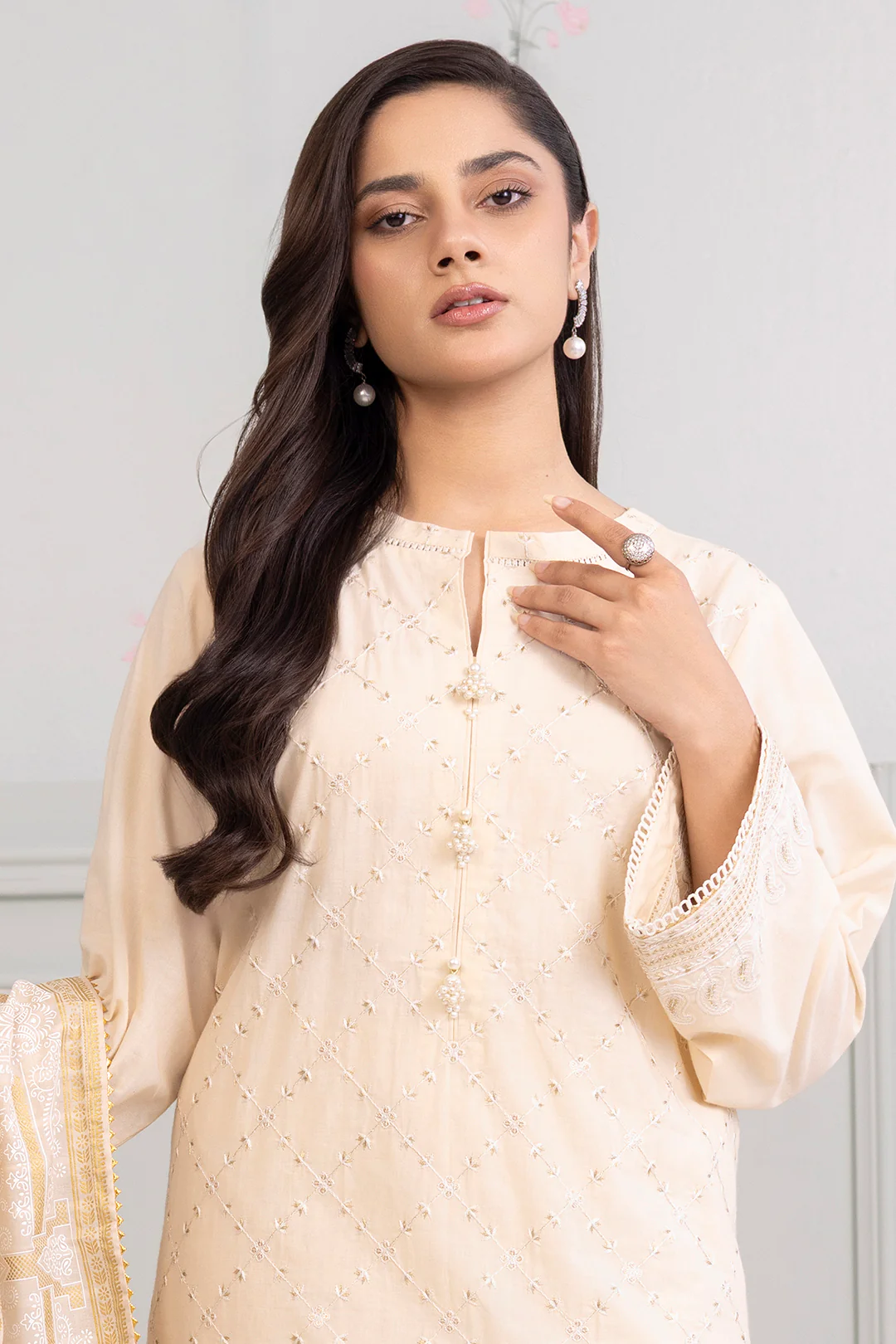 Embroidered Shirt Shalwar Dupatta - 0213 - Image 2