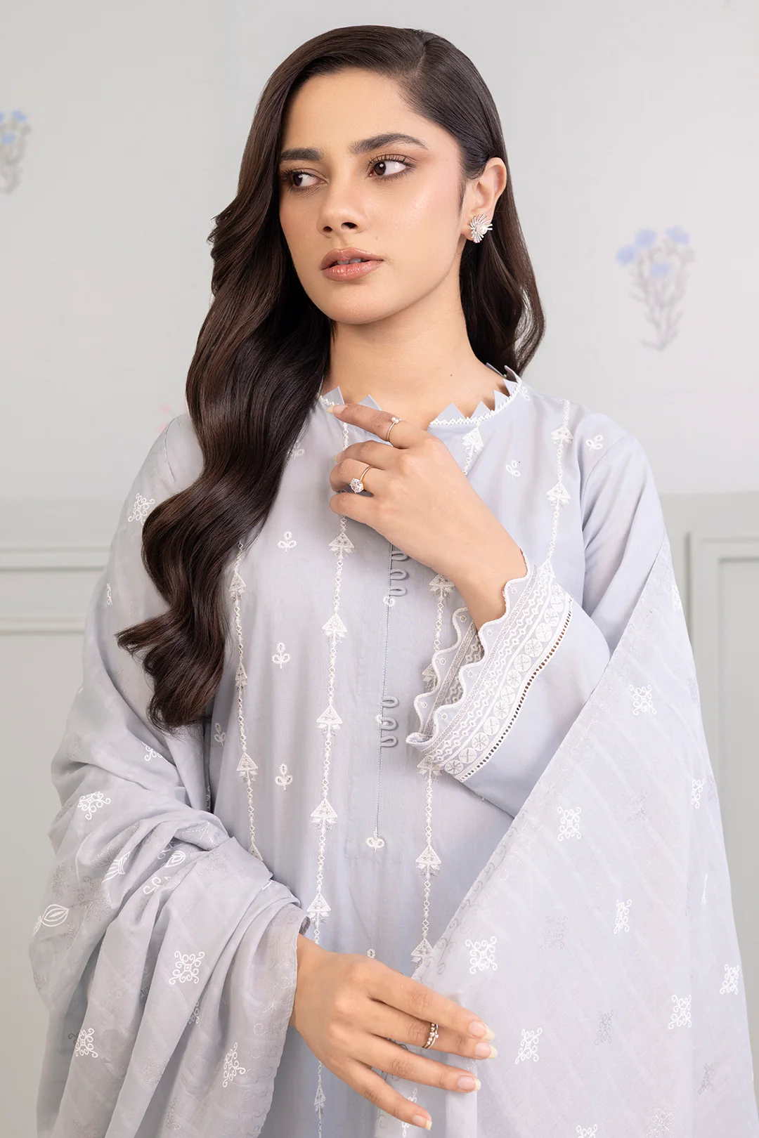 Embroidered Shirt Shalwar Dupatta - 0215 - Image 2