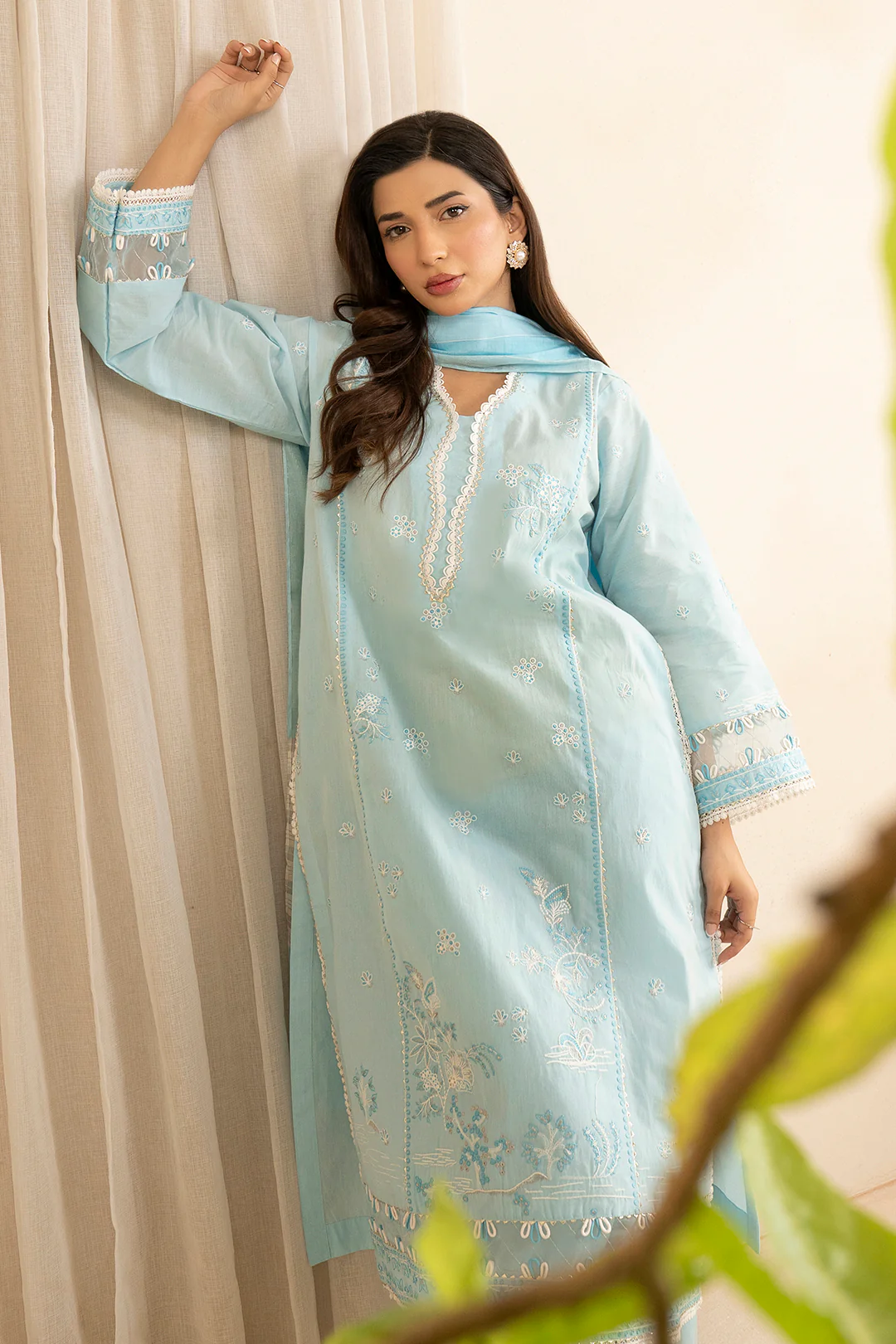 Embroidered Shirt Shalwar Dupatta - 0216 - Image 2
