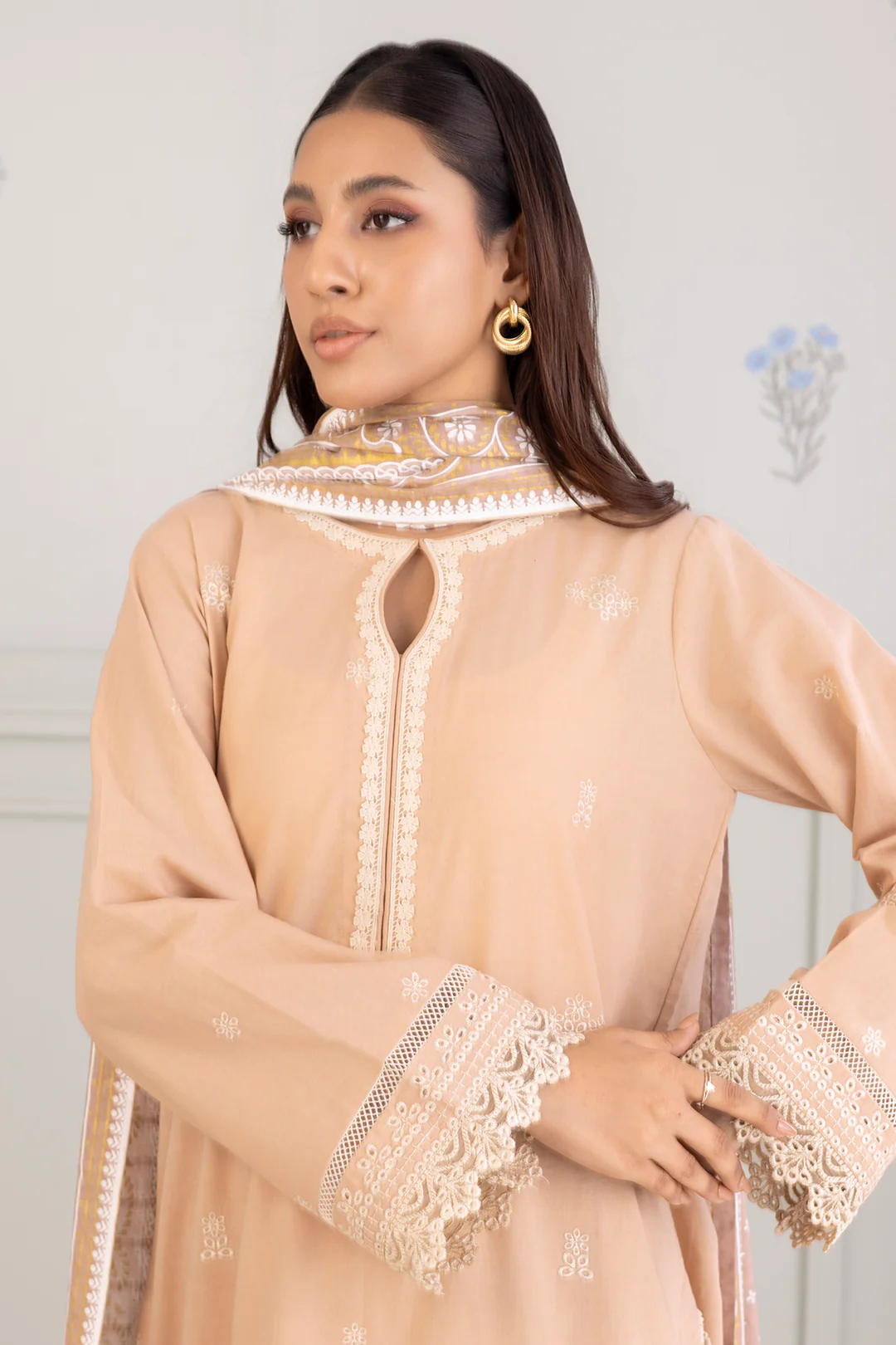 Embroidered Shirt Shalwar Dupatta - 0217 - Image 2