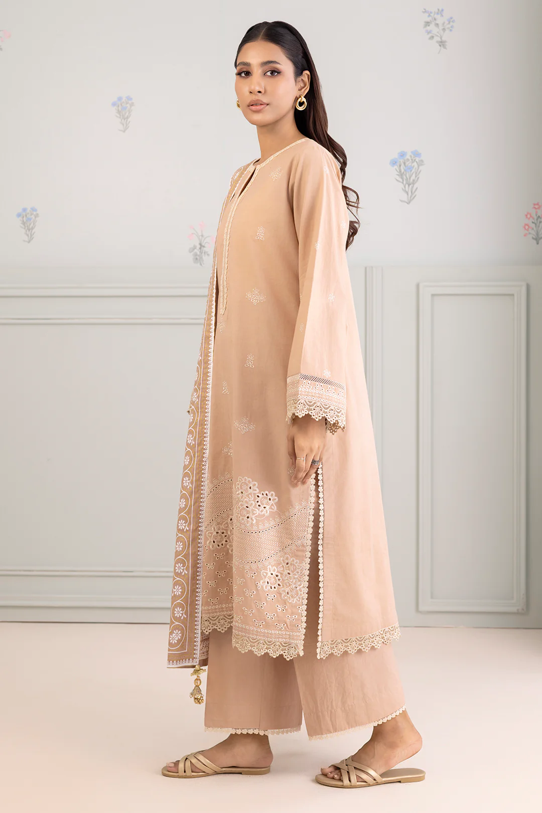 Embroidered Shirt Shalwar Dupatta - 0217 - Image 7