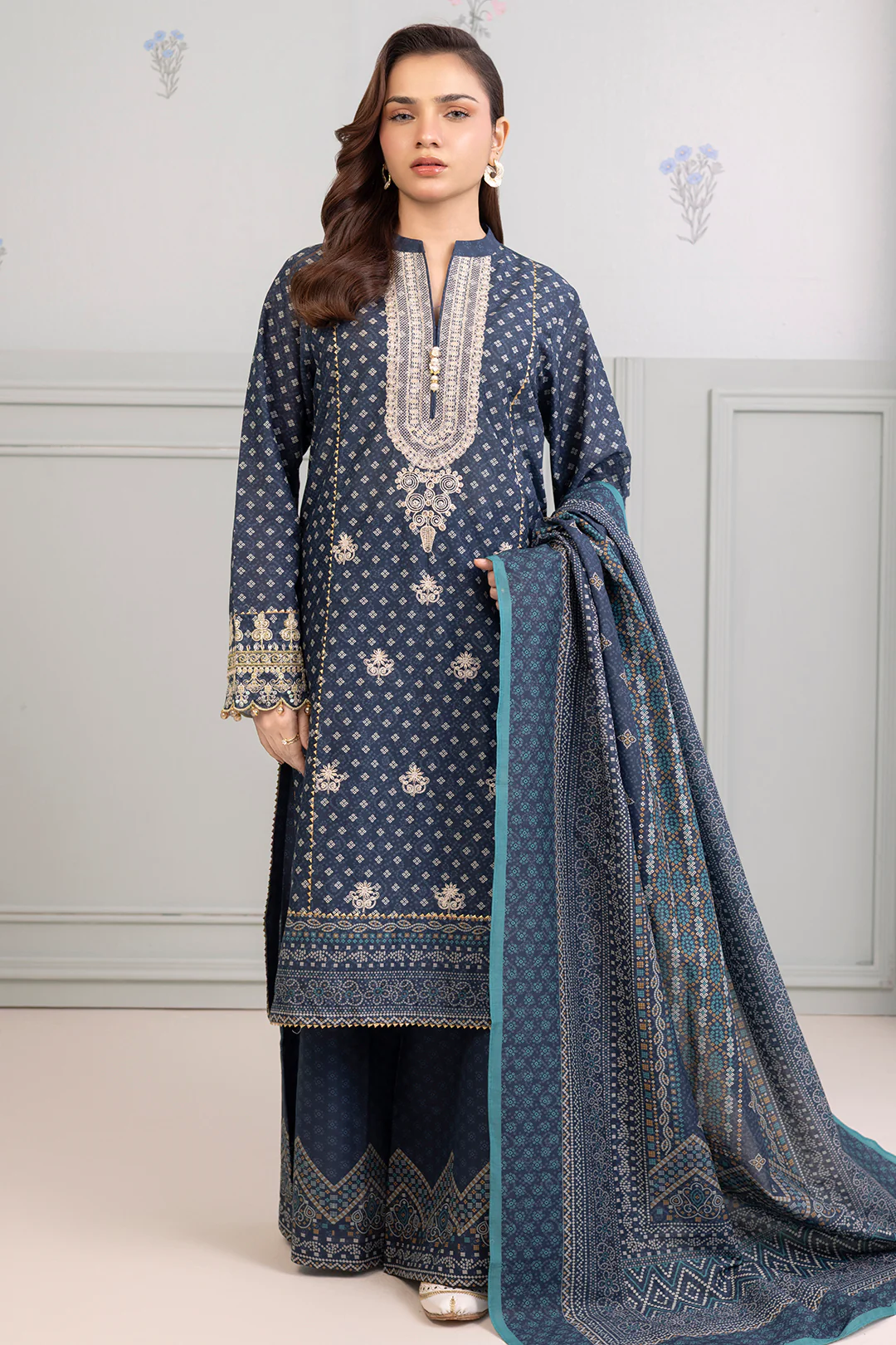 Embroidered Shirt Shalwar Dupatta - 0275