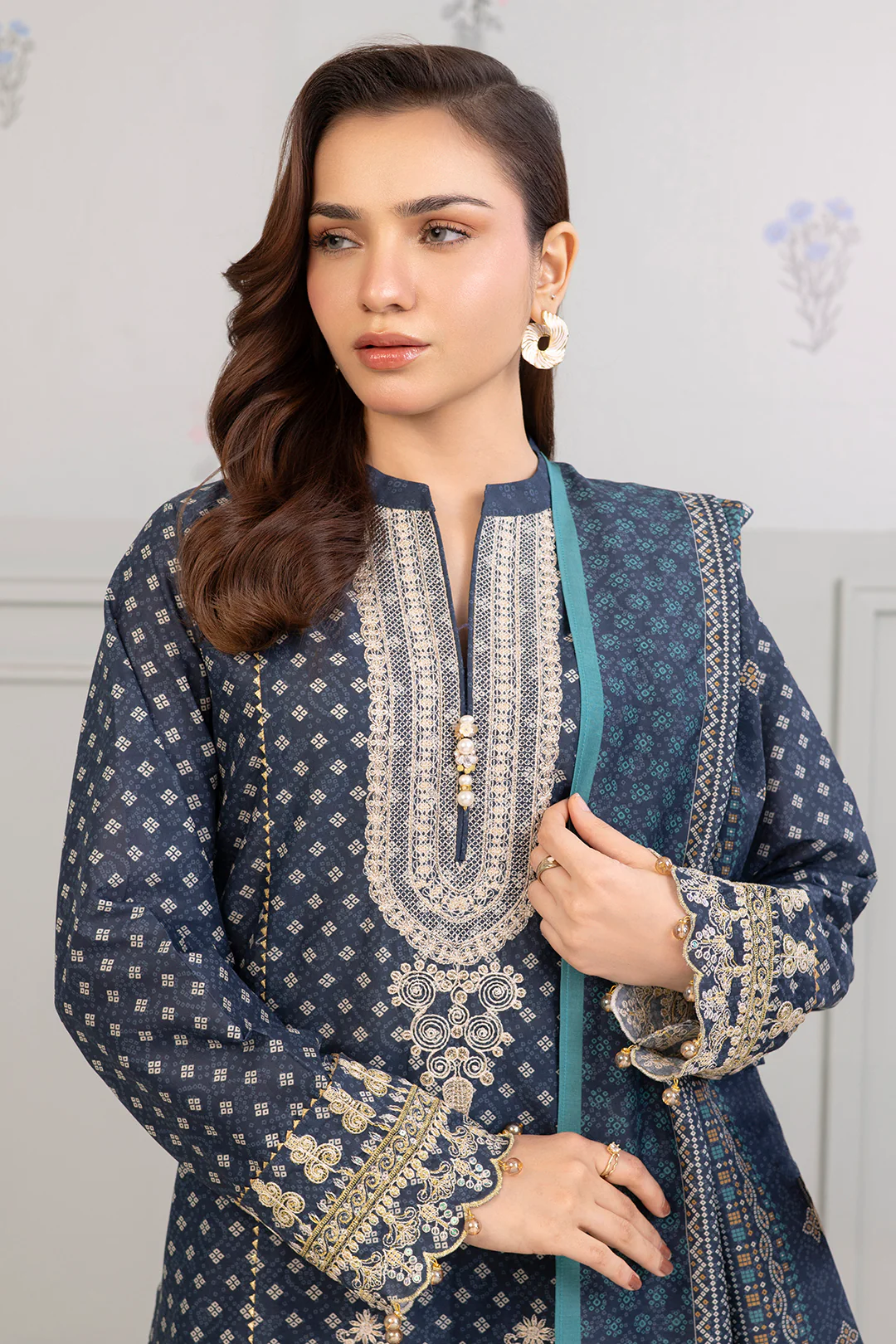Embroidered Shirt Shalwar Dupatta - 0275 - Image 2