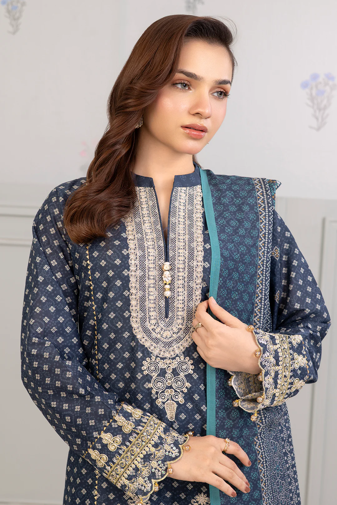 Embroidered Shirt Shalwar Dupatta - 0275 - Image 3