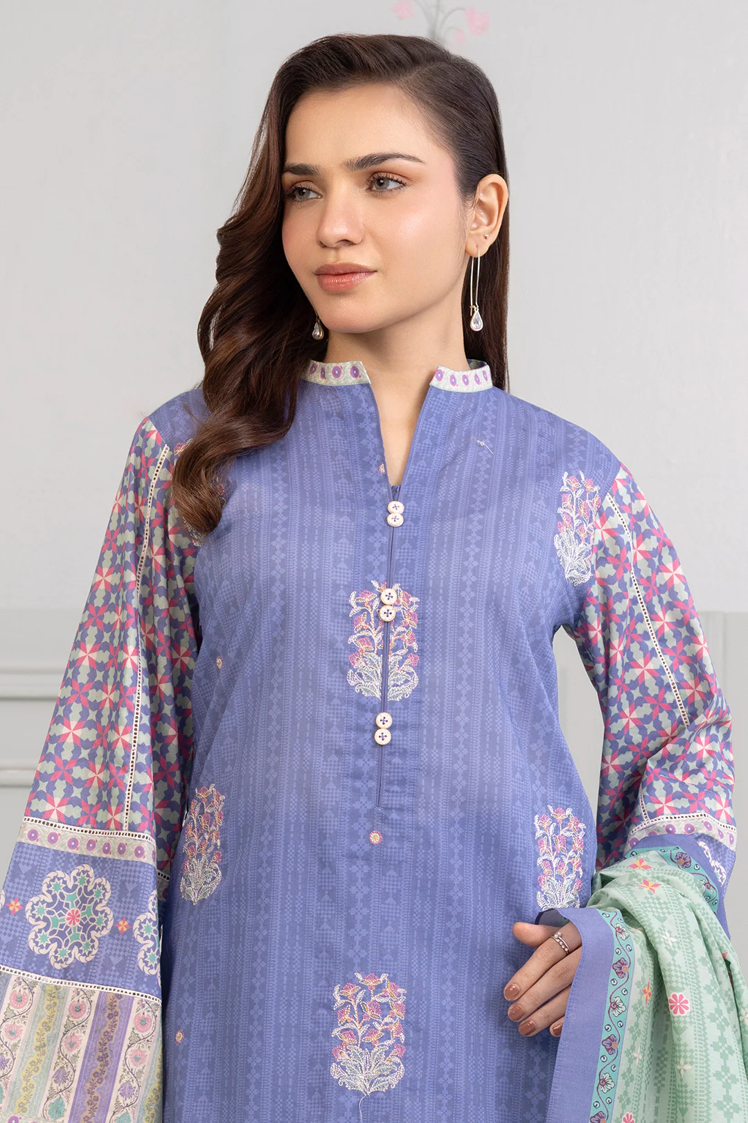 Embroidered Shirt Shalwar Dupatta - 0276 - Image 2