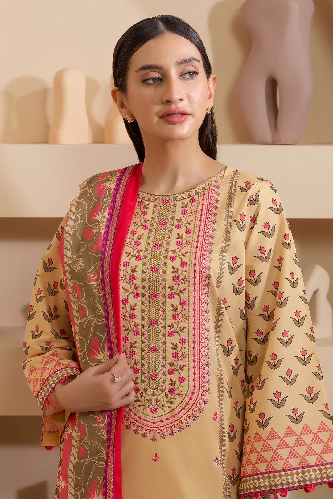 Embroidered Shirt Shalwar Dupatta - 0278 - Image 3