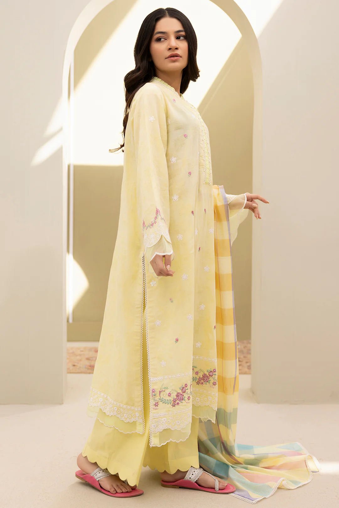 Embroidered Shirt Shalwar Dupatta - 0283 - Image 4