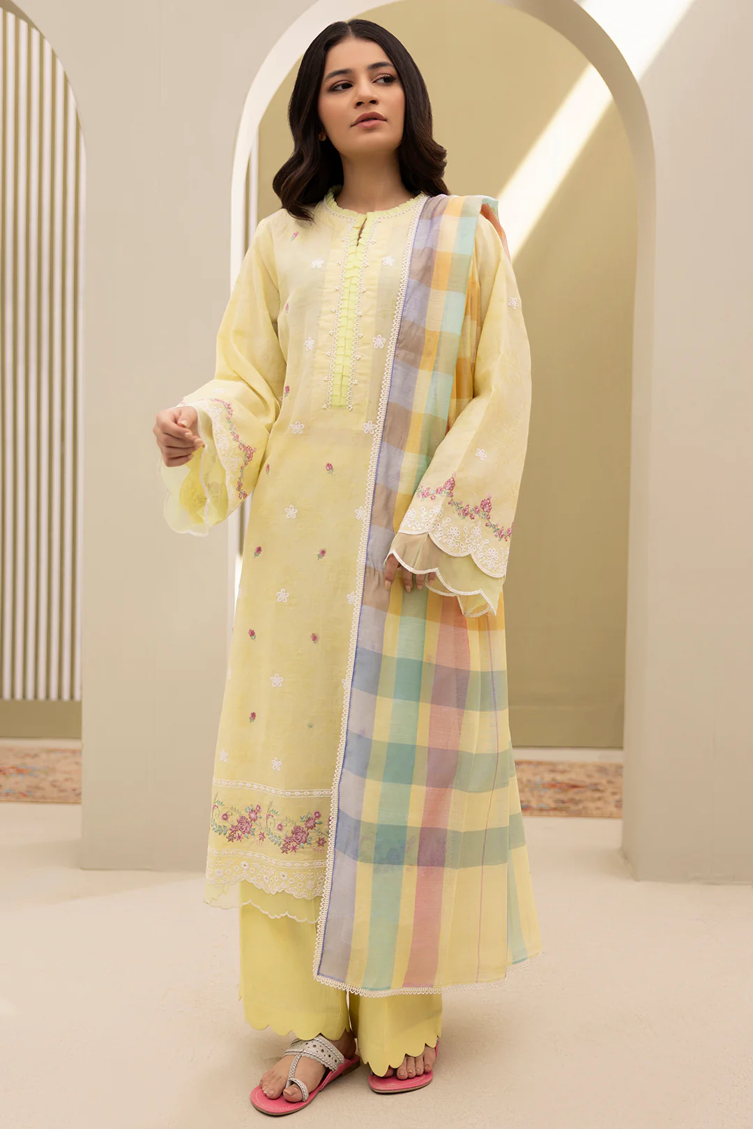 Embroidered Shirt Shalwar Dupatta - 0283 - Image 7