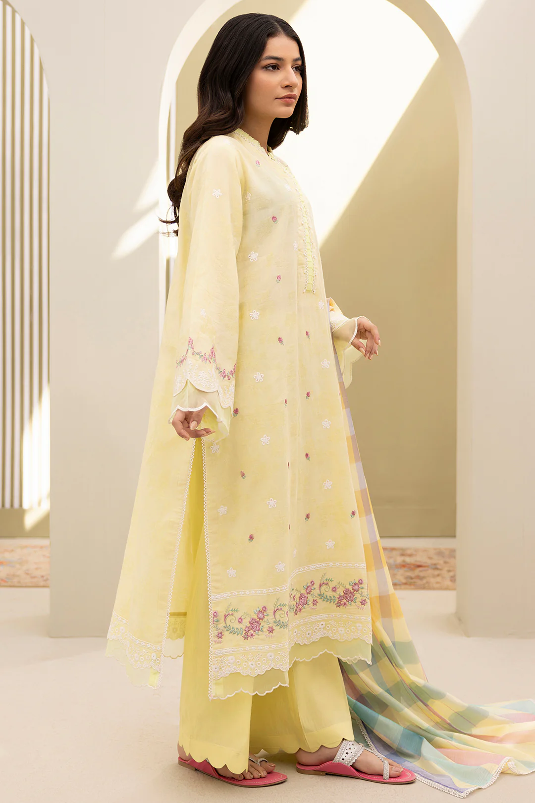 Embroidered Shirt Shalwar Dupatta - 0283 - Image 8