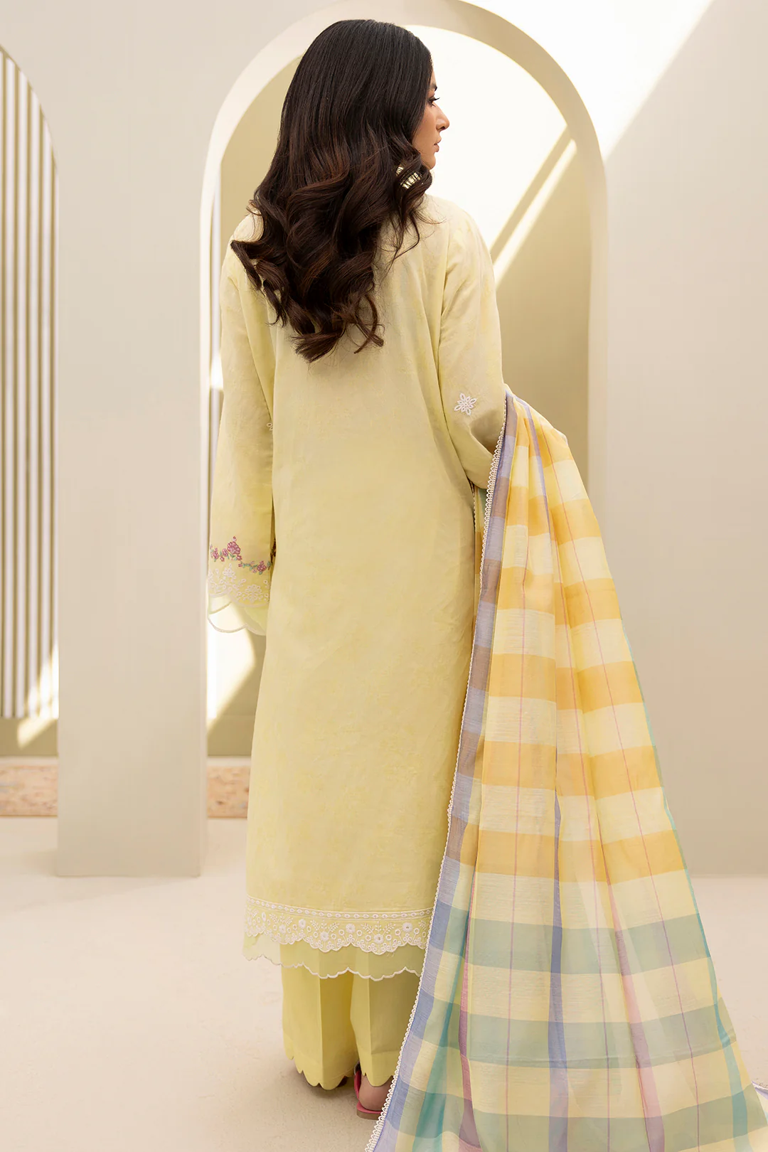 Embroidered Shirt Shalwar Dupatta - 0283 - Image 9