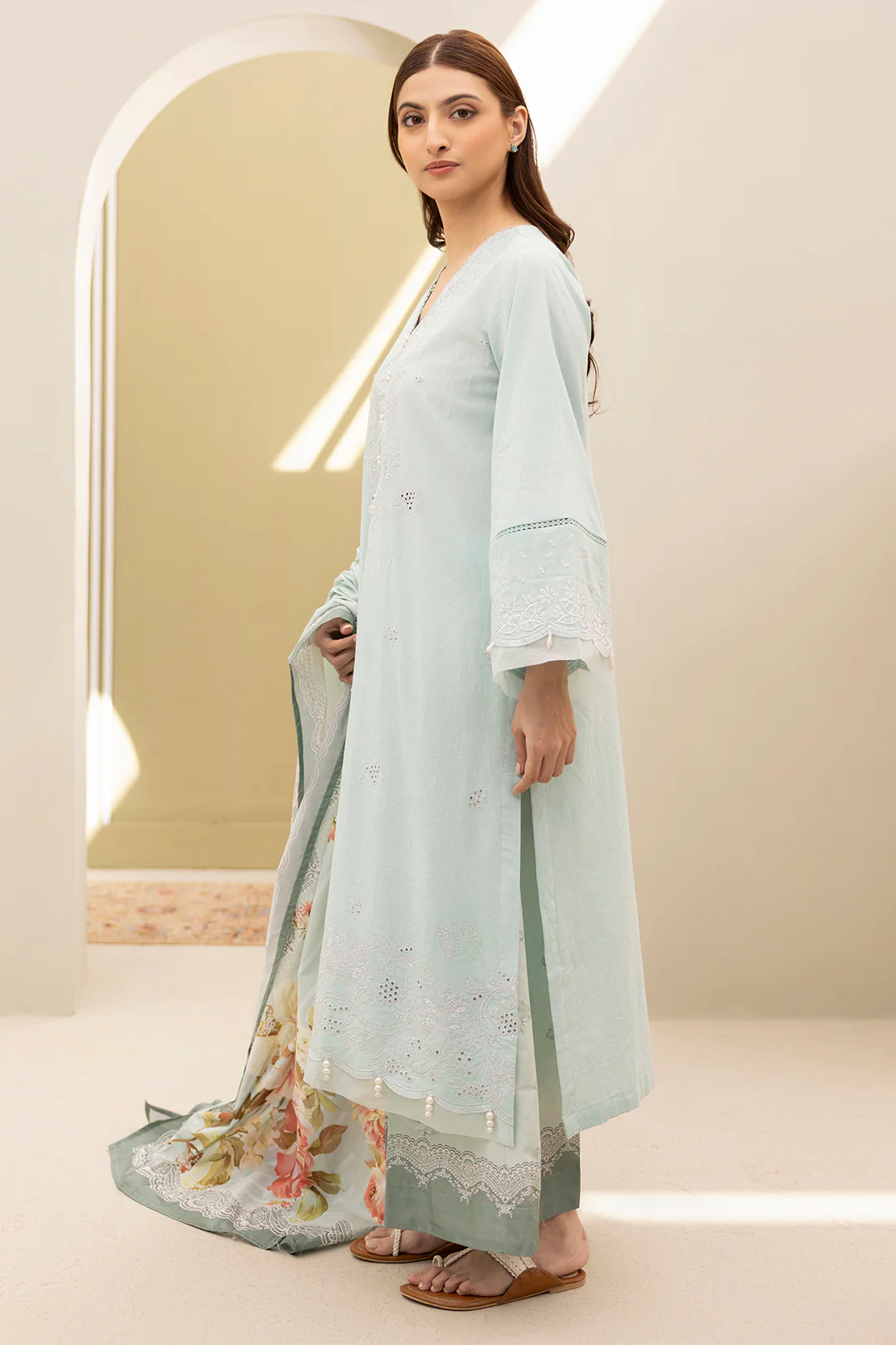 Embroidered Shirt Shalwar Dupatta - 0287 - Image 4
