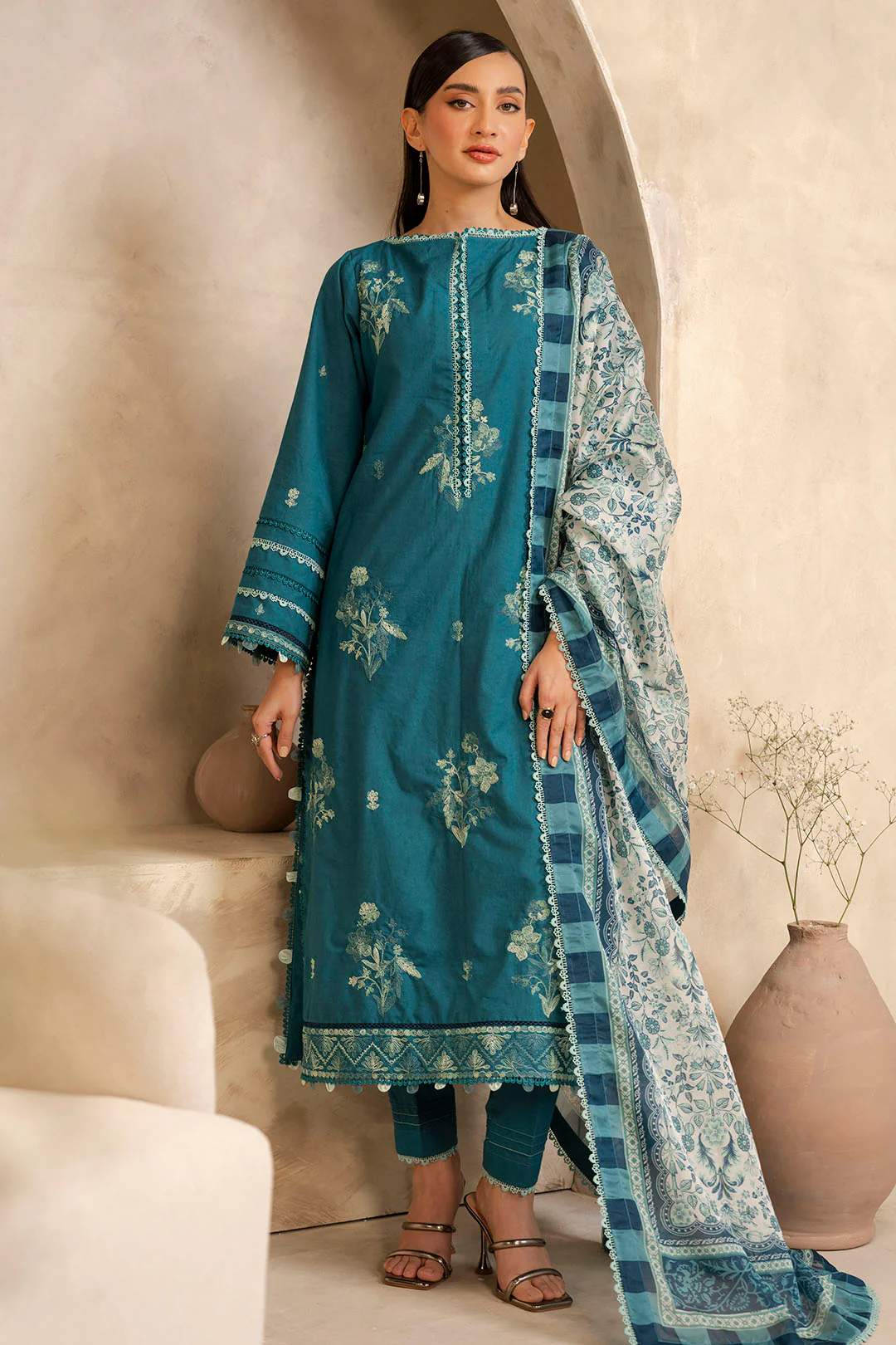 Embroidered Shirt Shalwar Dupatta - 0290 - Image 2