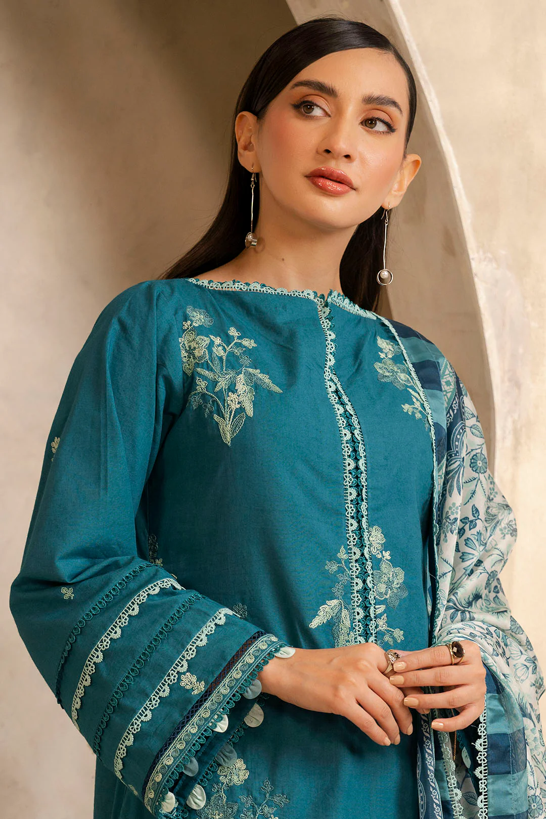 Embroidered Shirt Shalwar Dupatta - 0290 - Image 3