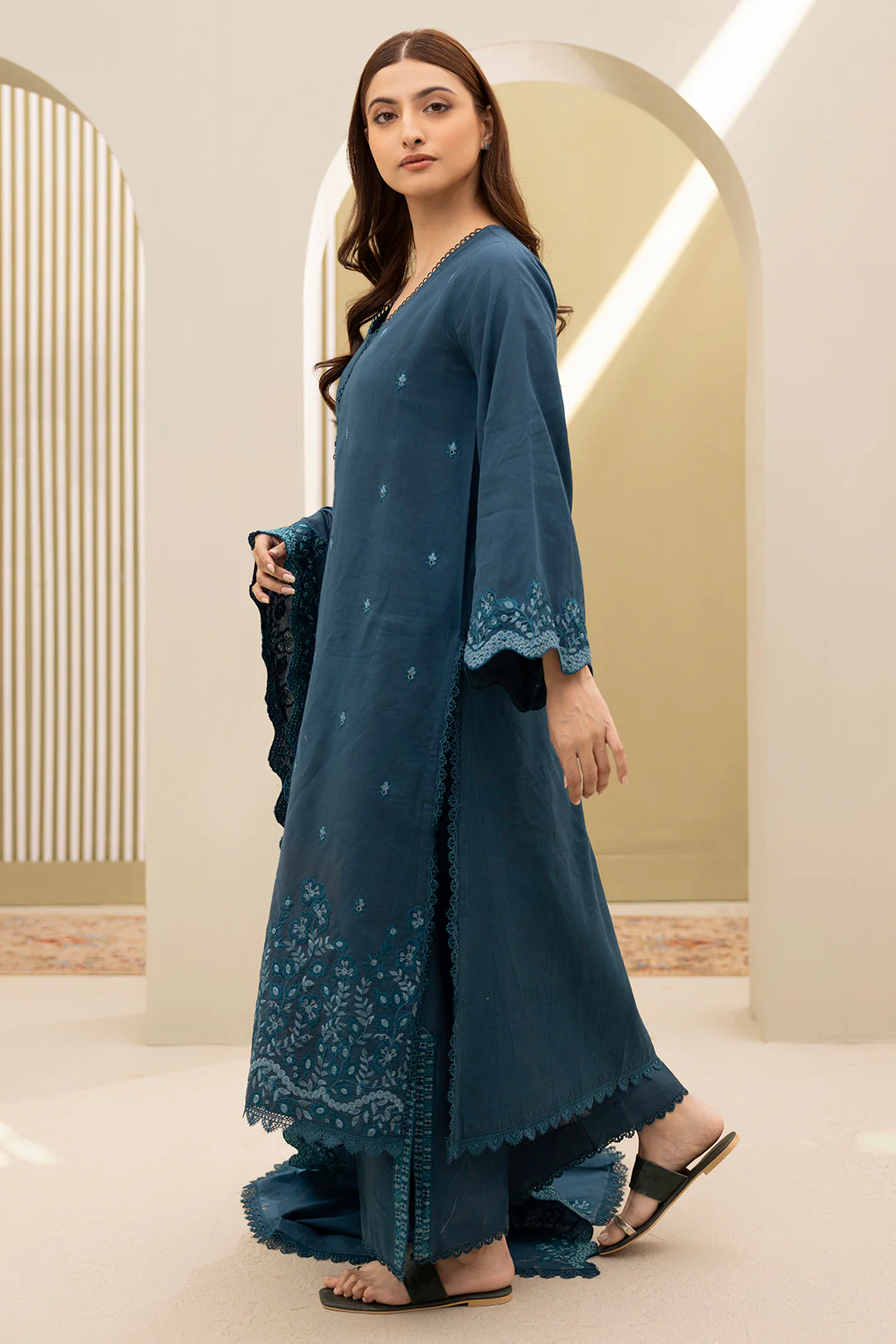 Embroidered Shirt Shalwar Dupatta - 0291 - Image 12