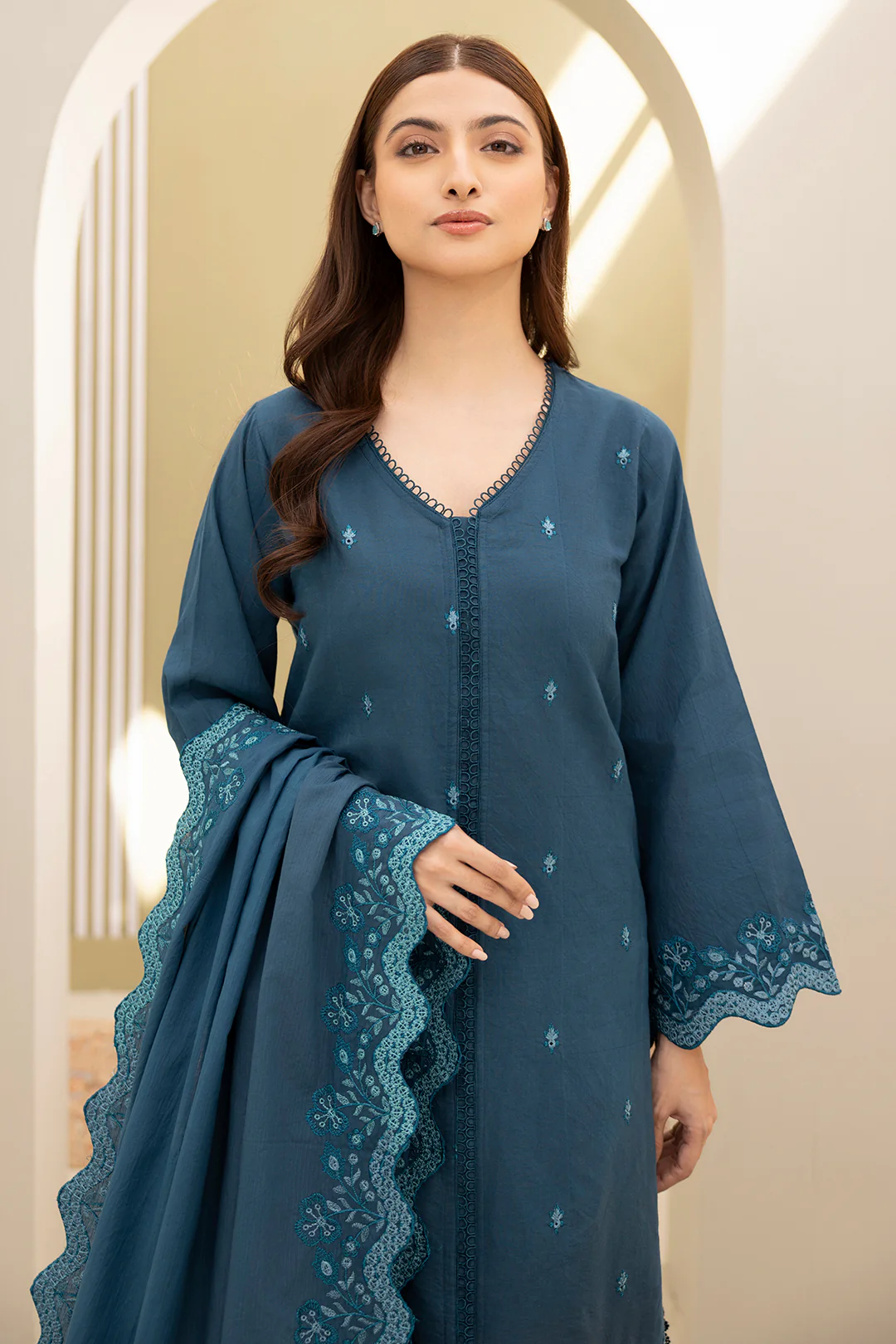 Embroidered Shirt Shalwar Dupatta - 0291 - Image 9