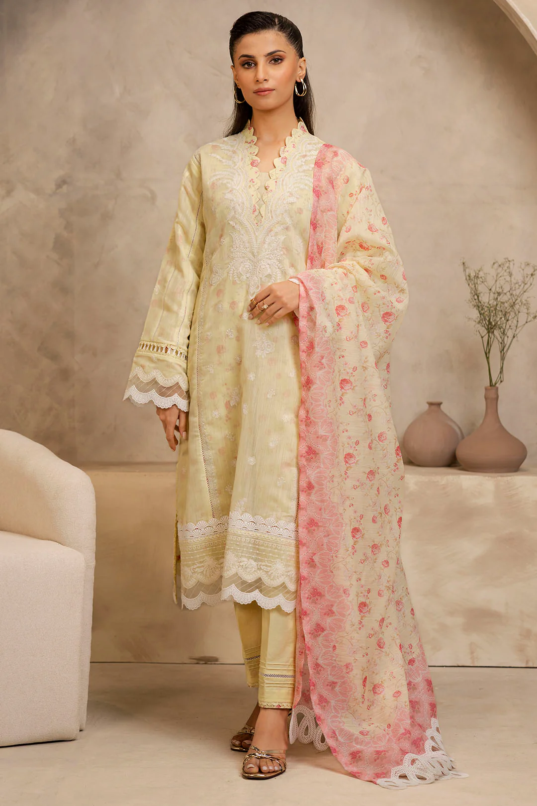 Embroidered Shirt Shalwar Dupatta - 0292 - Image 2
