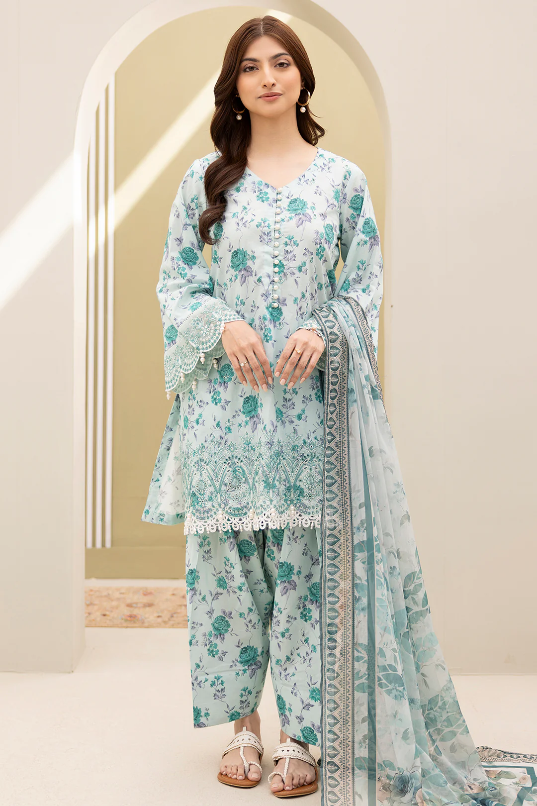 Embroidered Shirt Shalwar Dupatta - 0294 - Image 2