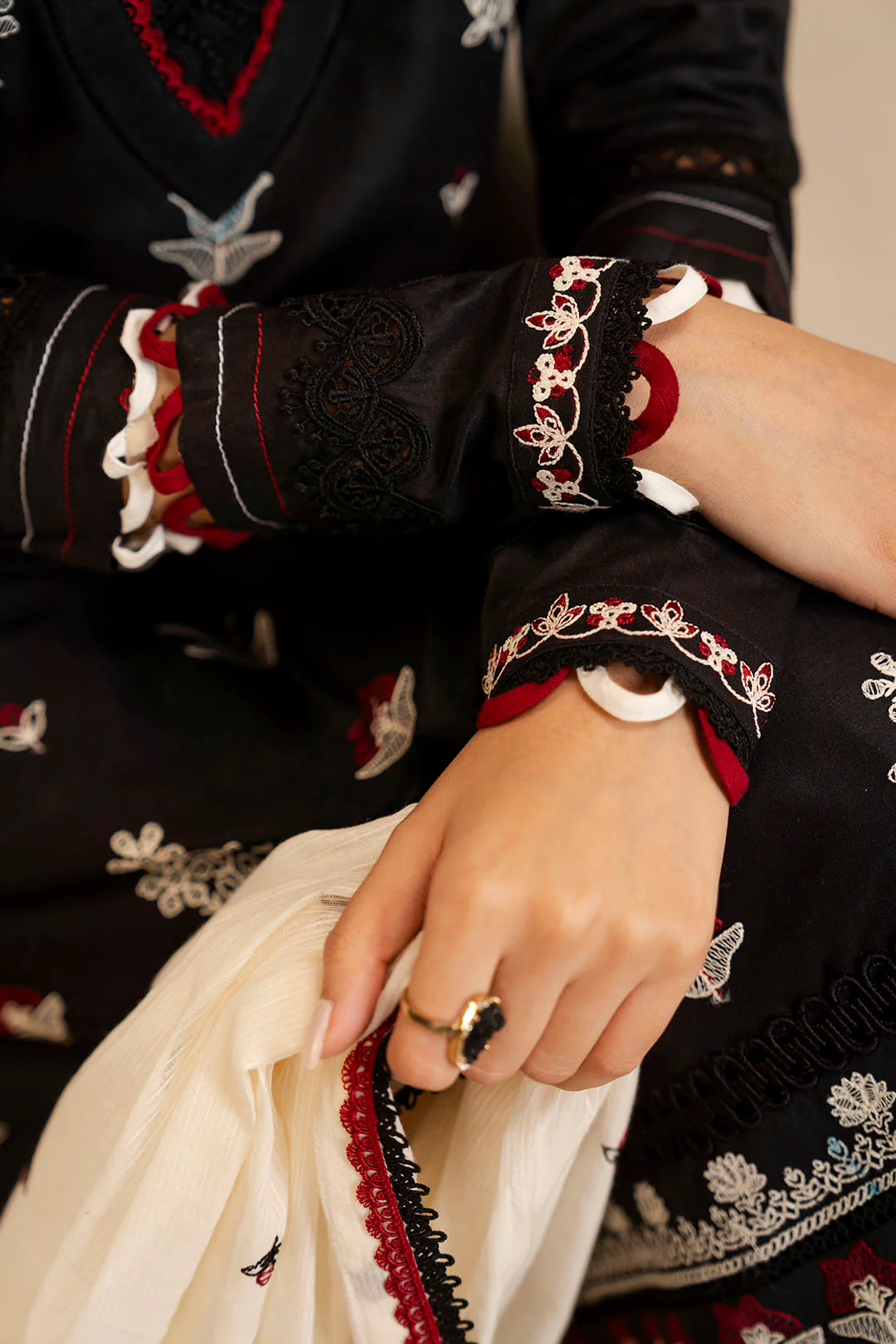 Embroidered Shirt Shalwar Dupatta - 0295 - Image 4