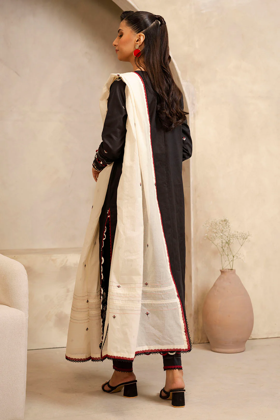 Embroidered Shirt Shalwar Dupatta - 0295 - Image 5
