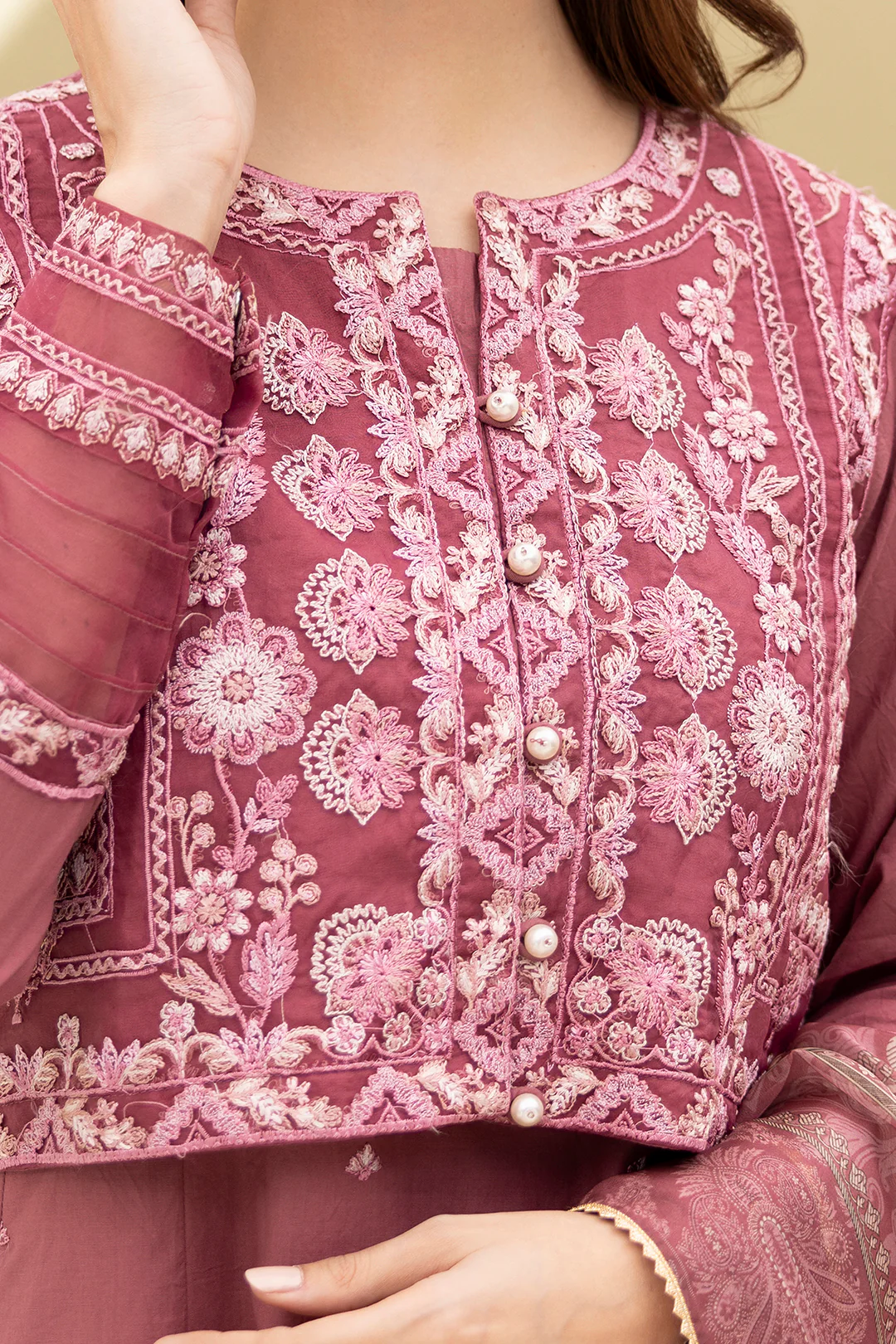 Embroidered Shirt Shalwar Dupatta - 0296 - Image 5