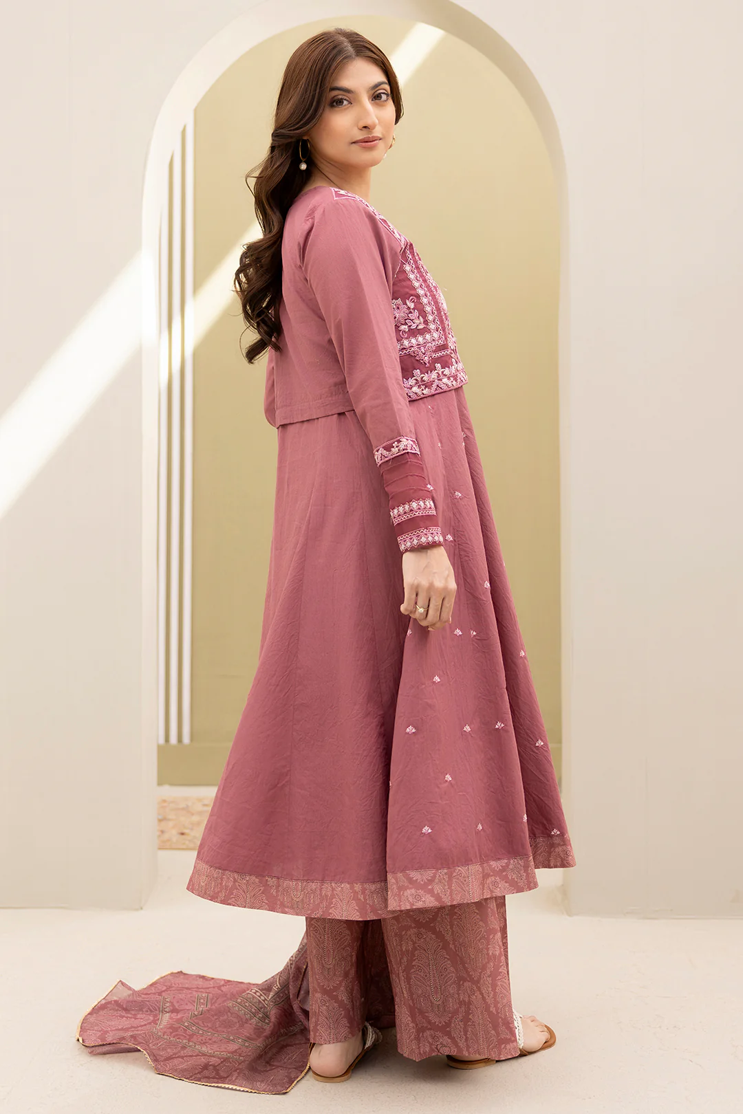 Embroidered Shirt Shalwar Dupatta - 0296 - Image 6