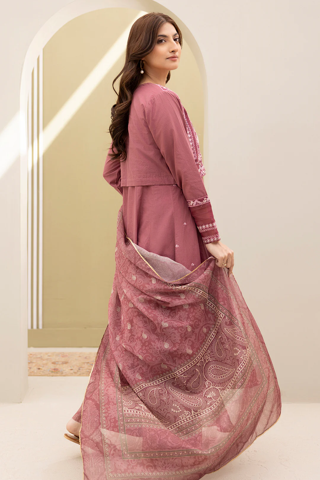 Embroidered Shirt Shalwar Dupatta - 0296 - Image 8