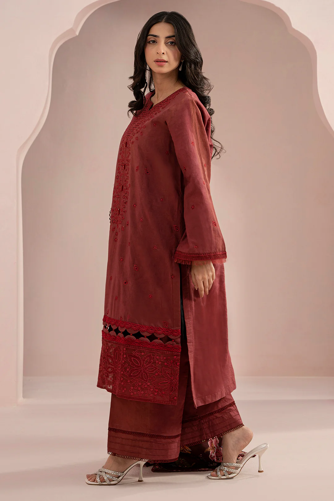 Embroidered Shirt Shalwar Dupatta - 0298 - Image 5