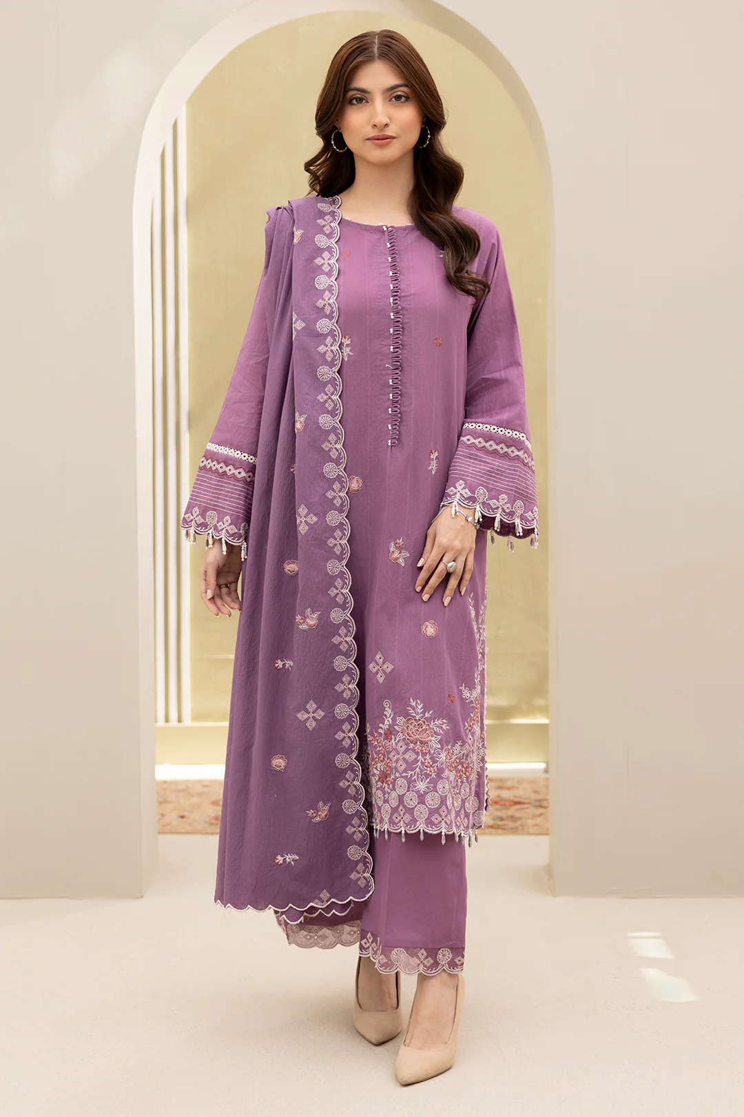 Embroidered Shirt Shalwar Dupatta - 0299 - Image 2